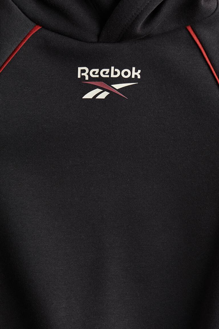 Felpa con cappuccio e stampa Nero/Reebok BAMBINO H&M IT