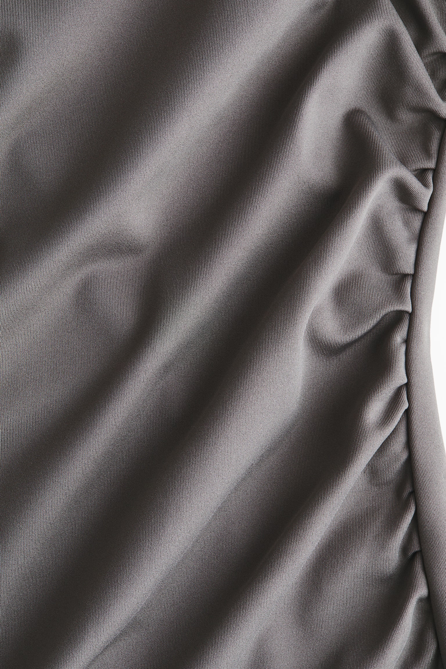 Draped one-shoulder dress - Grey - 2