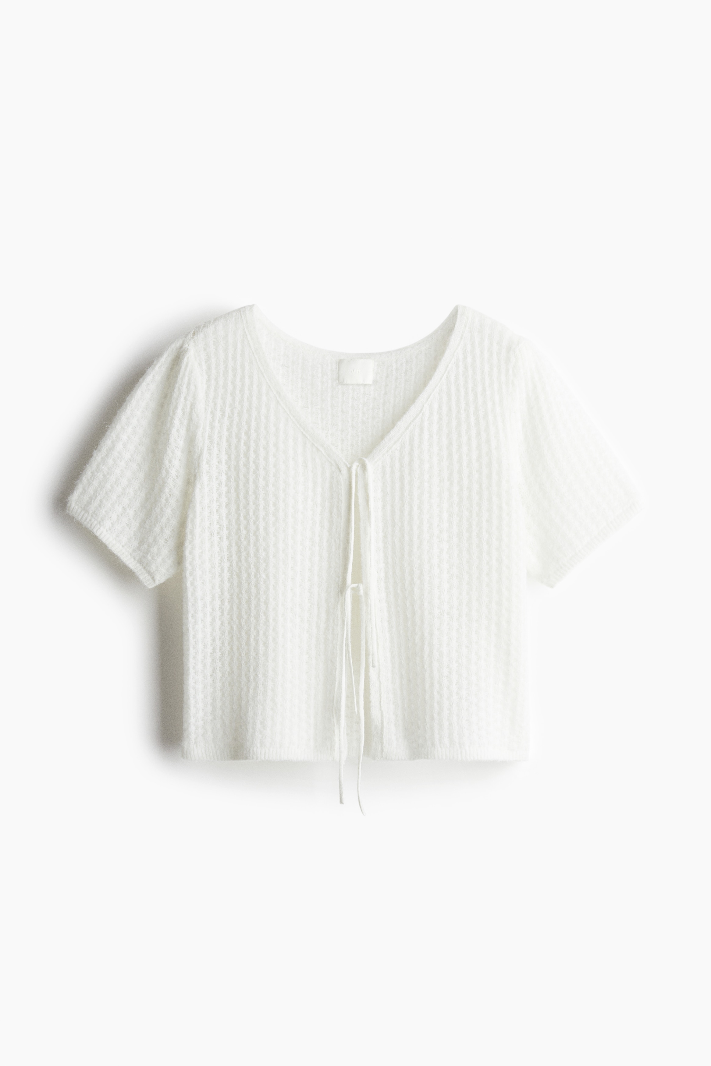 Tie-front cardigan - White