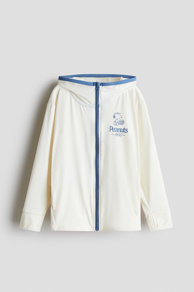 Printed jersey jacket - White/Blue - 1
