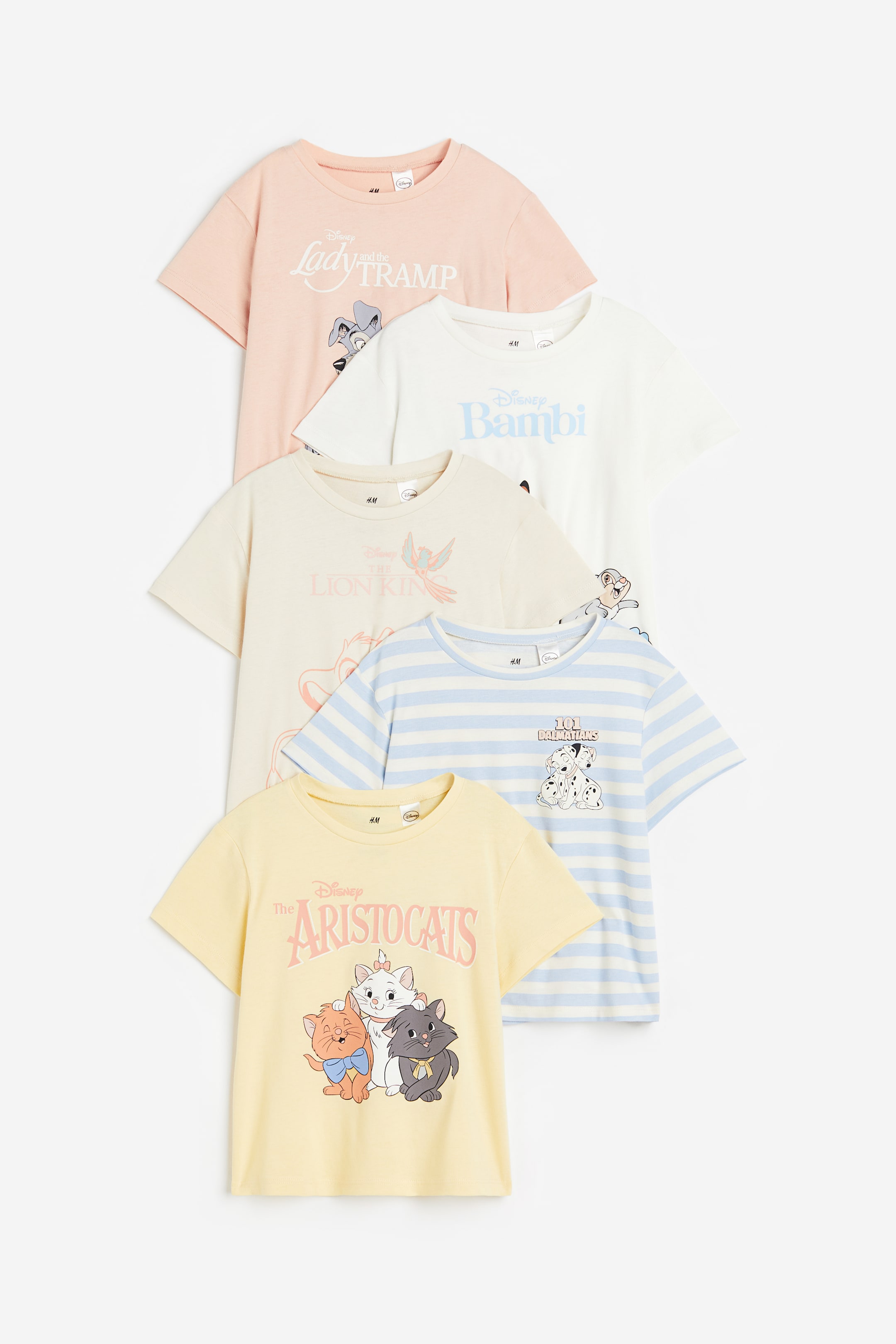 View larger image: 5-pack printed jersey tops - Natural white/Disney - Kids | H&M 1
