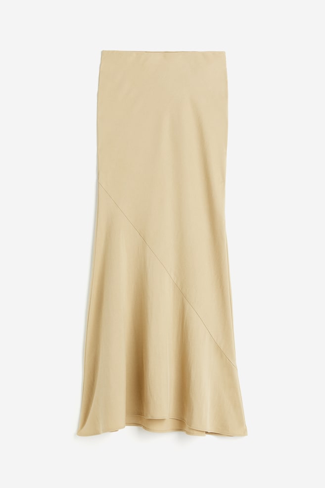 Flared long skirt - Light dusty yellow/Light beige - 2