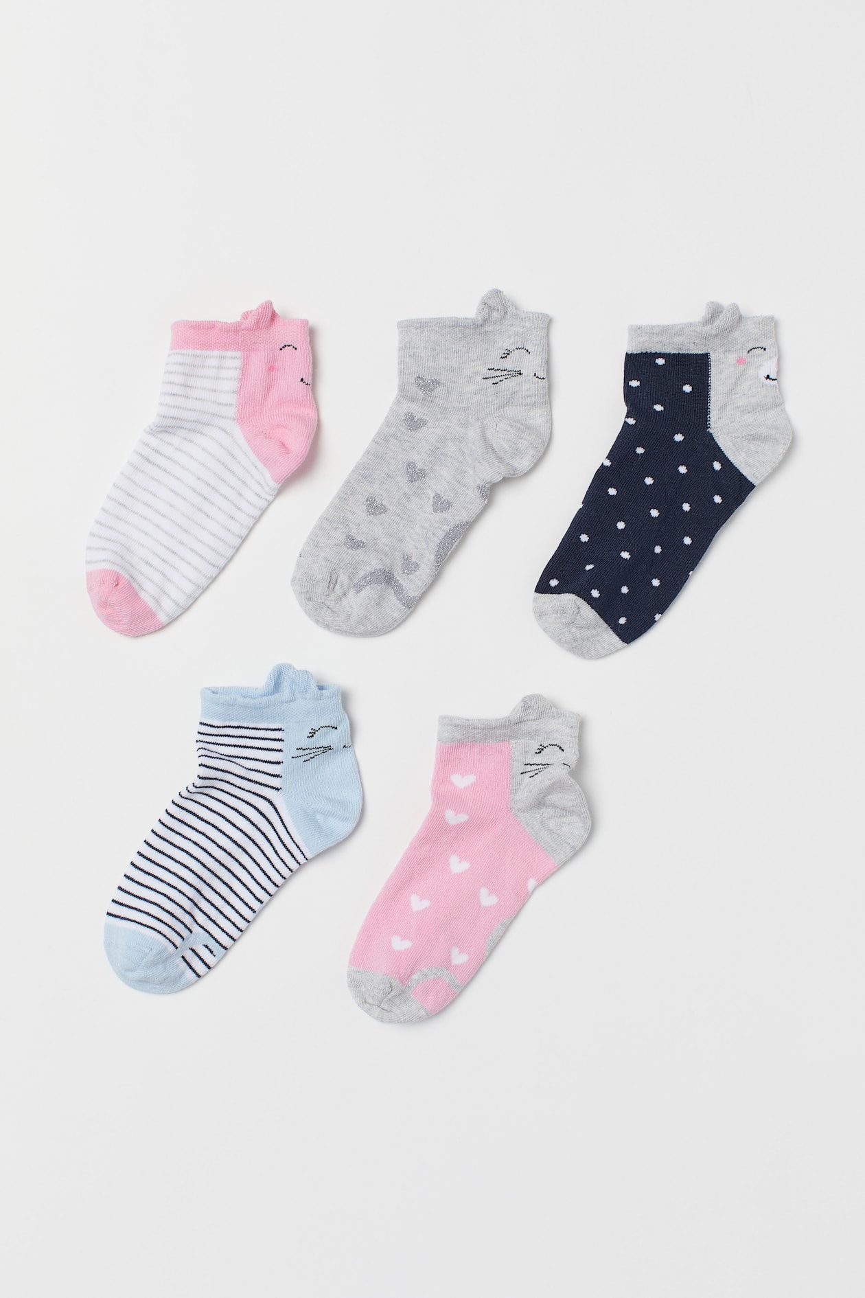 5-pack trainer socks - Light grey/Animals - Kids | H&M GB