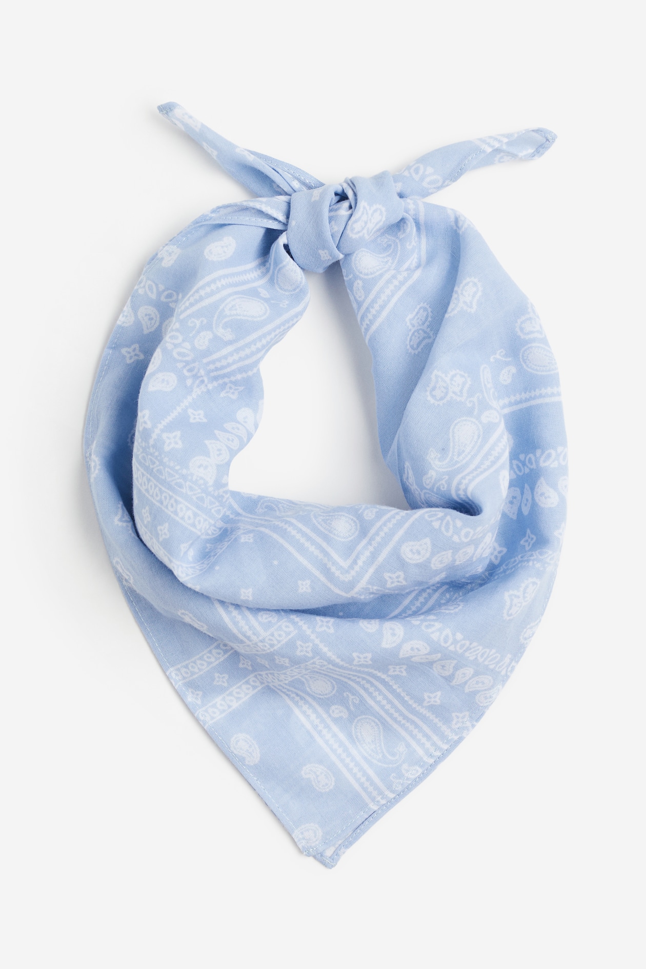 Light blue/paisley-patterned Patterned Cotton Scarf for kids | H&M CA