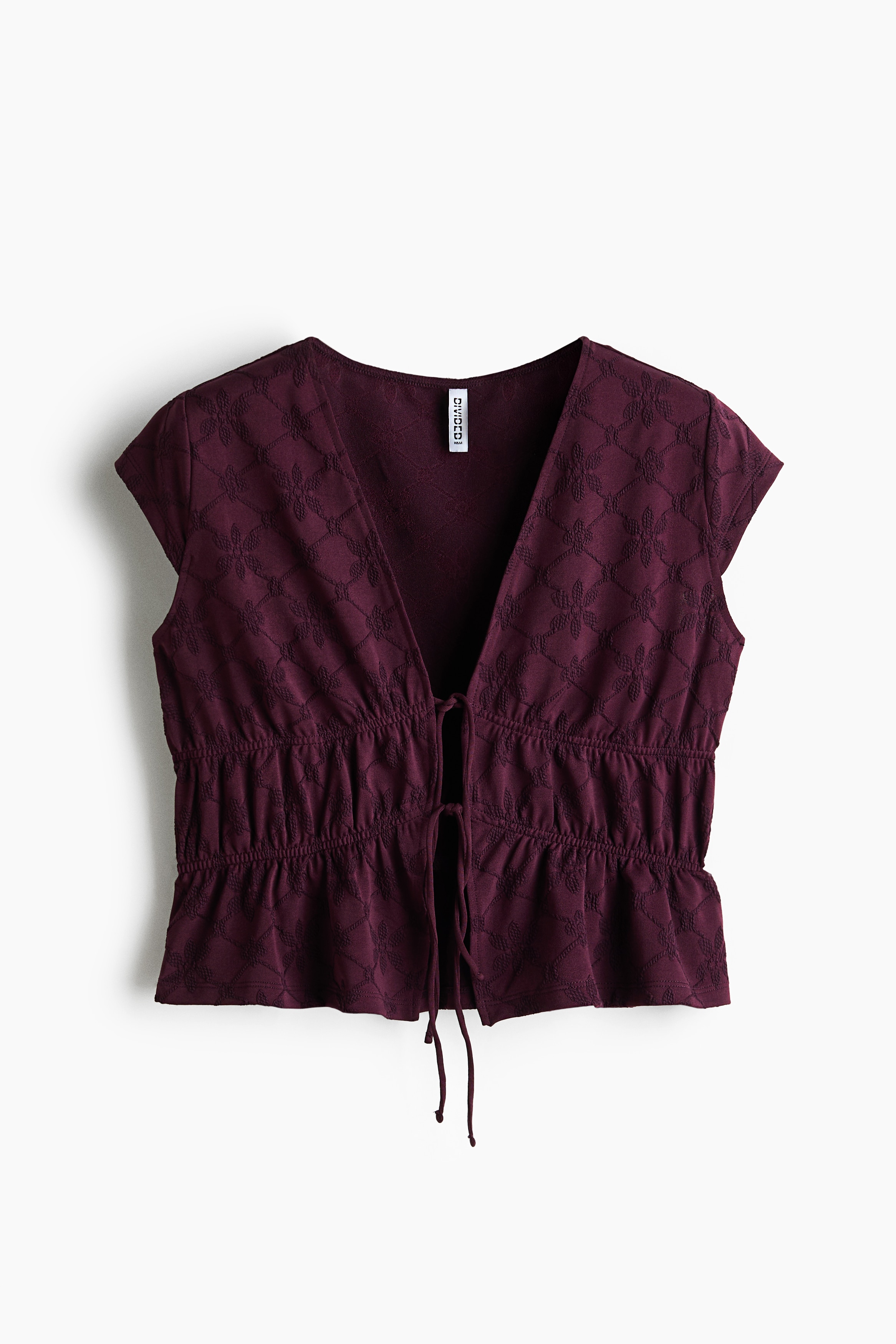 Tie-Front Top-Plum red