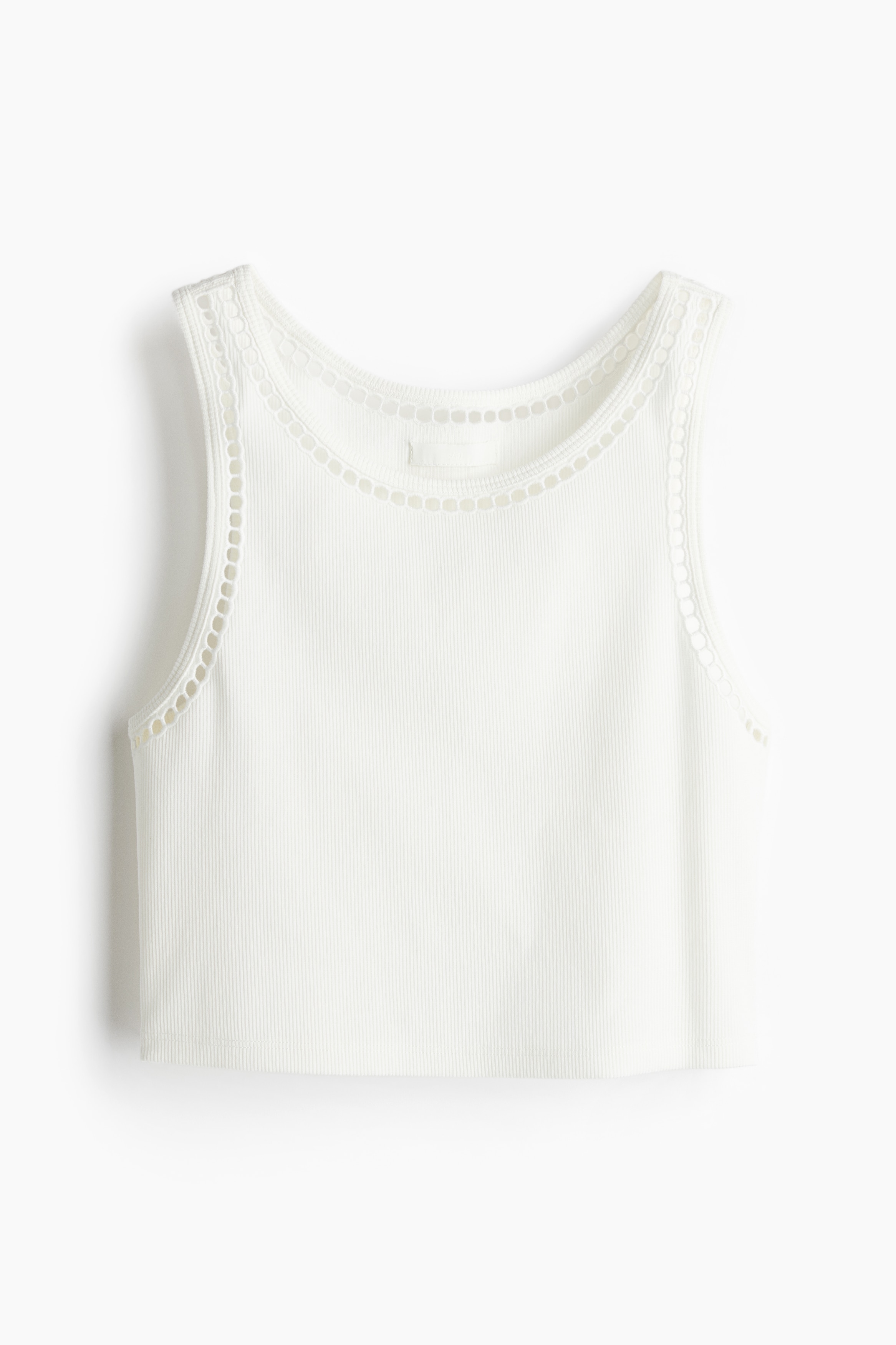 Top corto sin mangas - Blanco/Verde/Negro/Beige claro