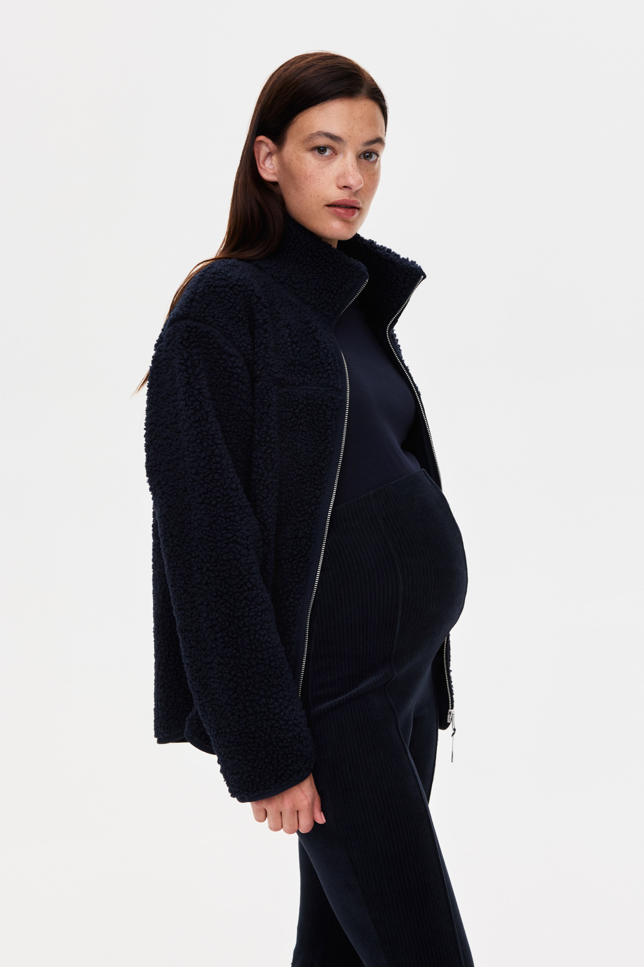 View larger image: MAMA Before & After Babywearing teddy jacket - Navy blue - Ladies | H&M MY 4