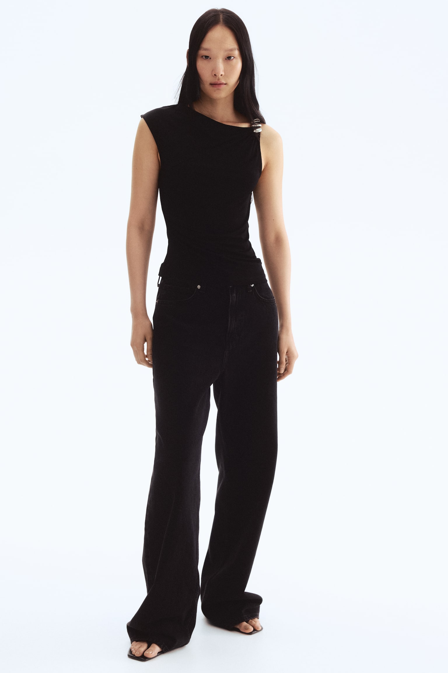 Drapeli Üst - Siyah/Kırmızı/Beyaz - 3