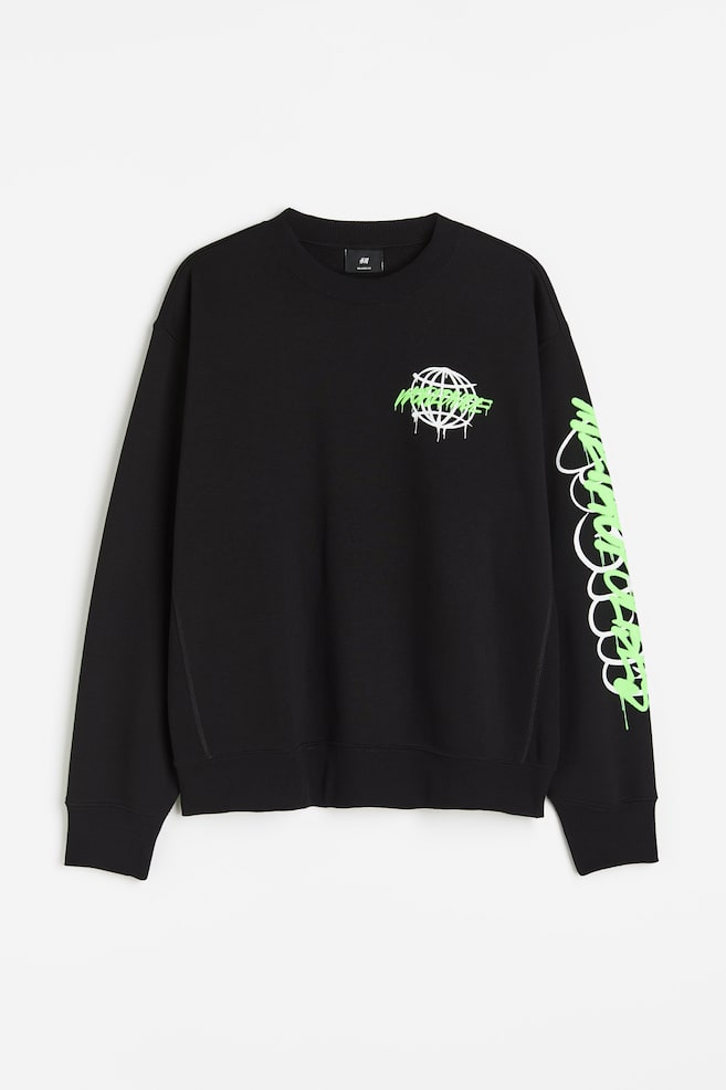 Loose Fit Sweatshirt - Sort/Worldwide/Lys grønn/New York City - 2