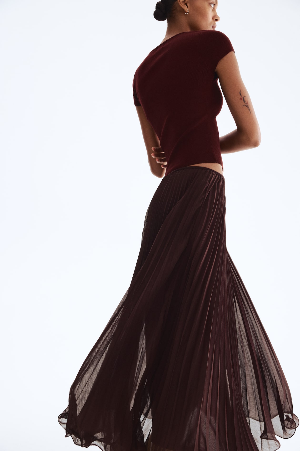 Sheer Pleated Skirt - image 2