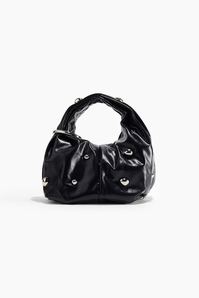 Metal-detail handbag - Navy blue/Dark brown - 1