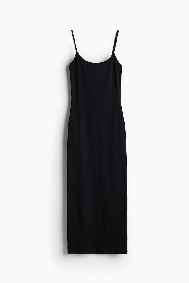 Long strappy dress - Black - 1