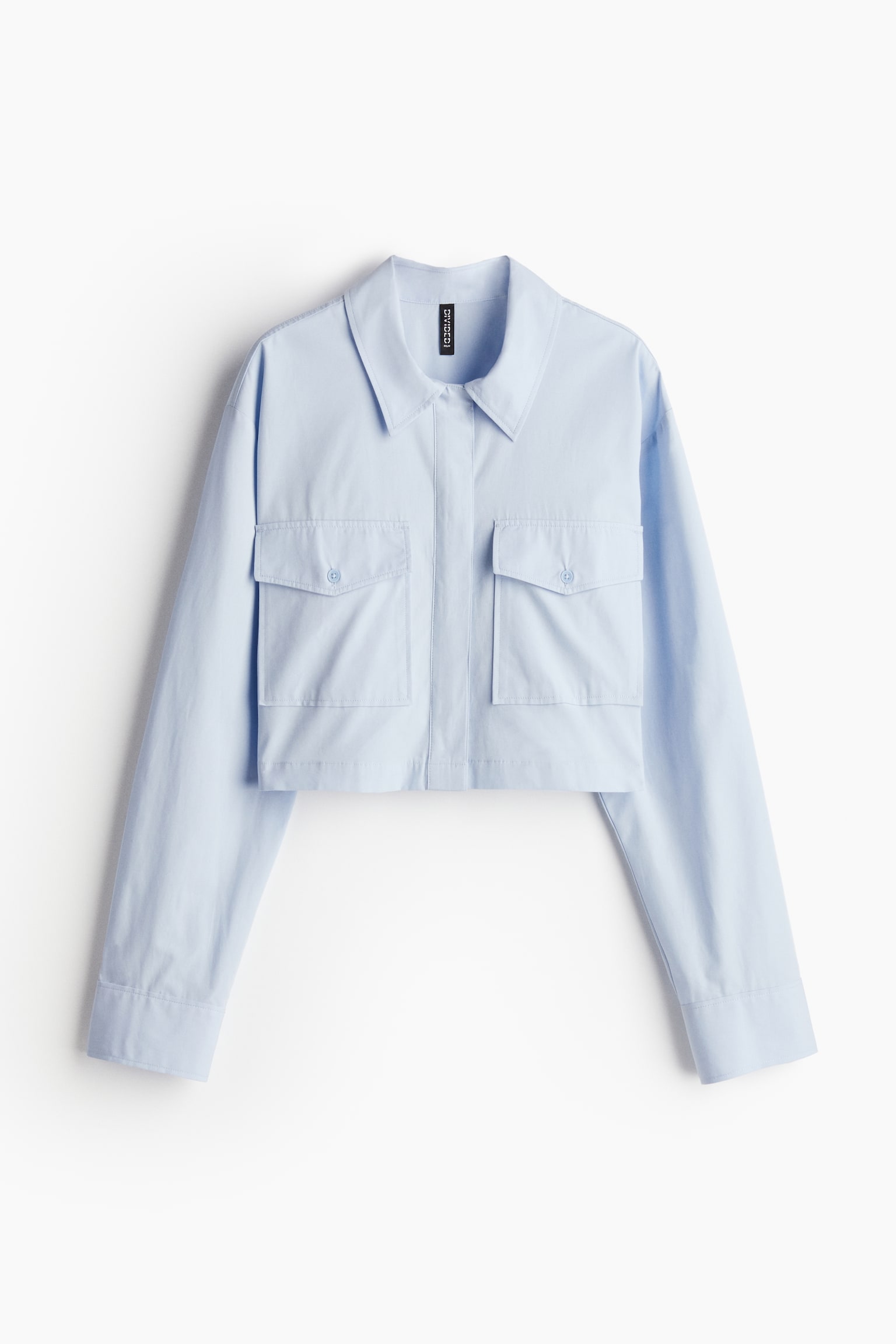 Cropped cargo shirt - Light blue/White/Black/Dark beige - 2