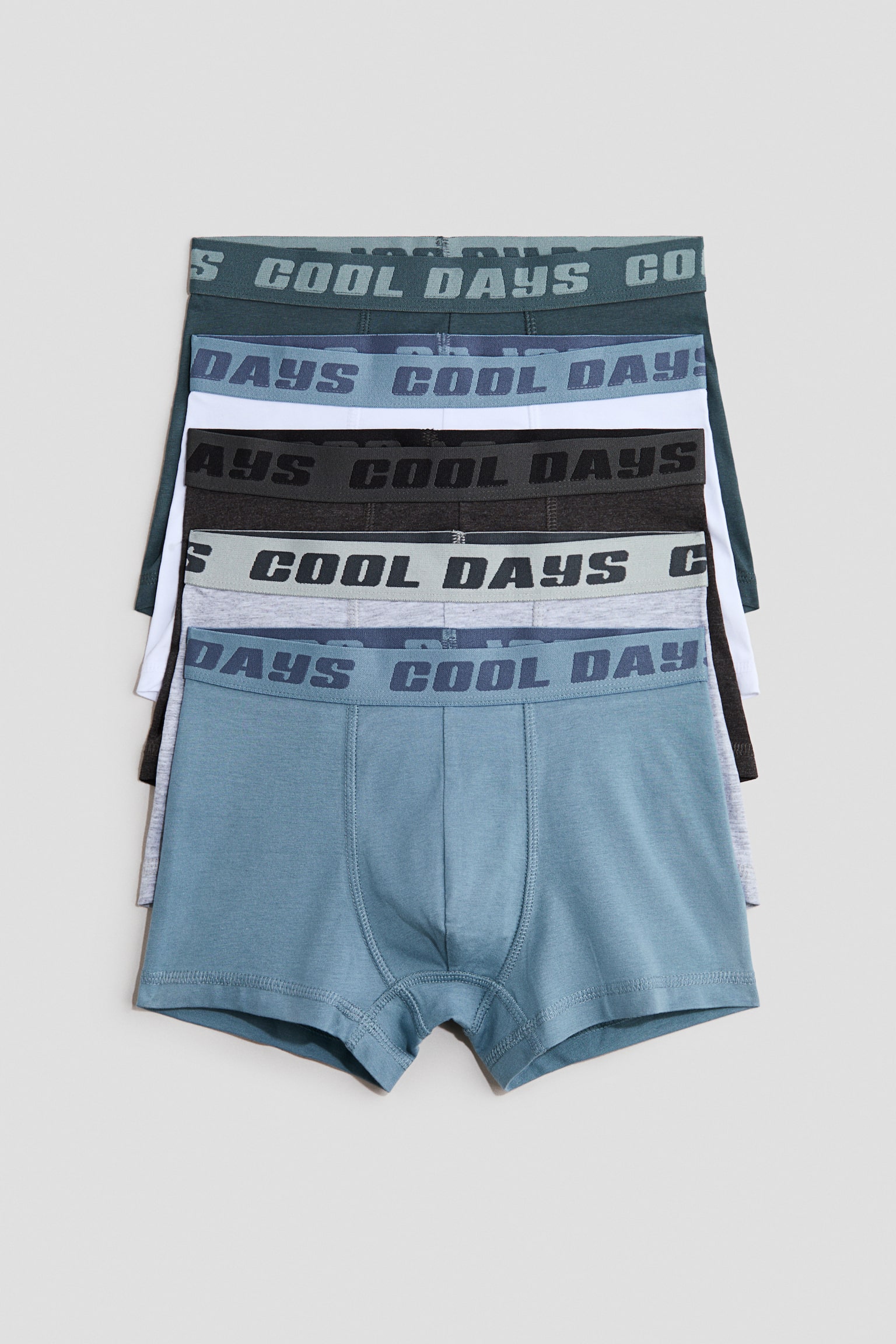 5-pack cotton trunks - Dusty blue/Light grey marl/Dark khaki green/Grey marl/Light grey marl/Dark grey/Black/Casual ATHL