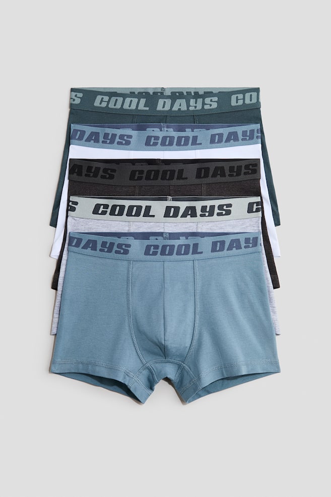 5-Pack Cotton Boxer Briefs - Dusty blue/light gray melange/Dark khaki green/gray melange/Black/Casual ATHL/Light gray melange/dark gray/Dark turquoise/soccer balls - 1