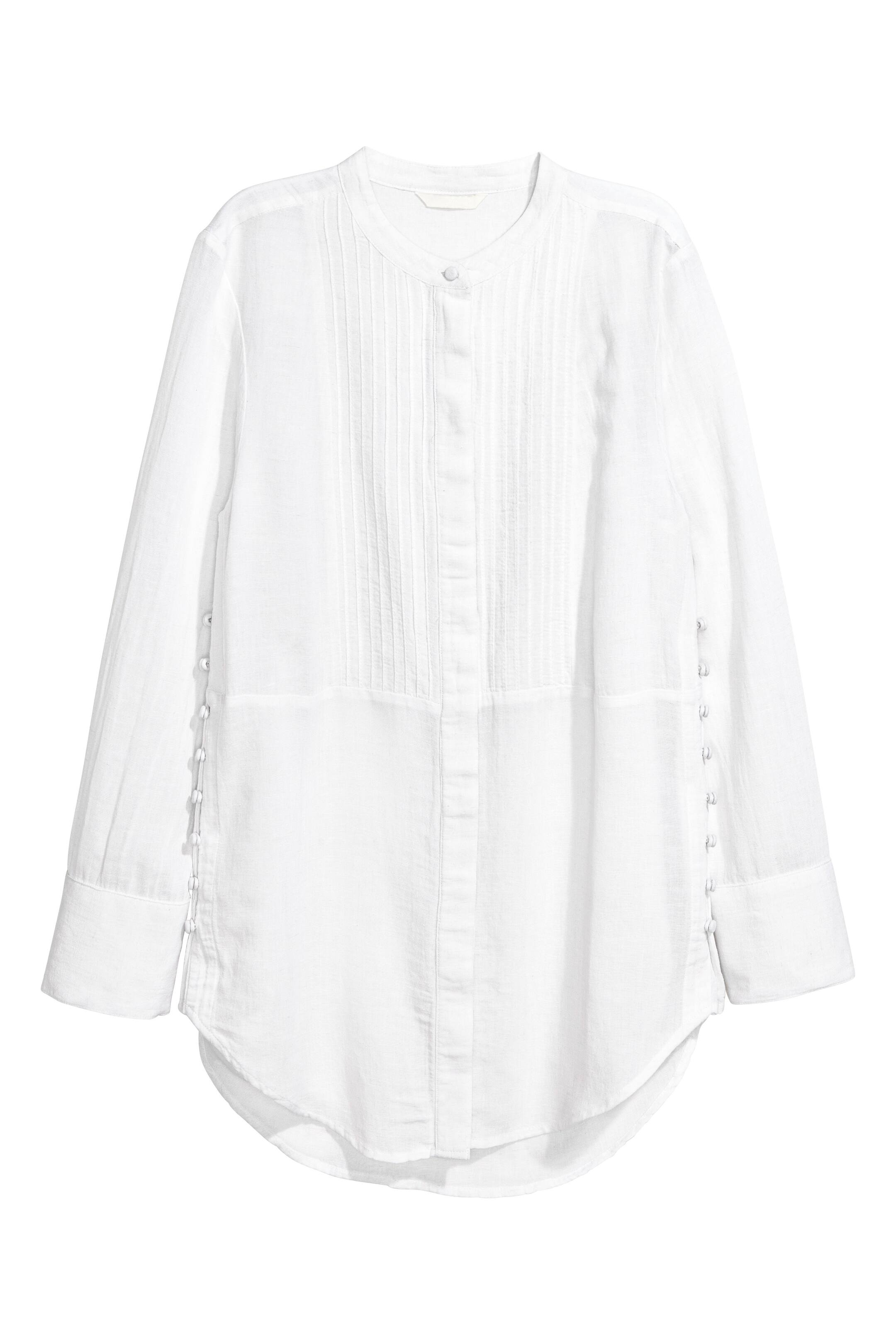 View larger image: Blouse with pin-tucks - White - Ladies | H&M GB 1