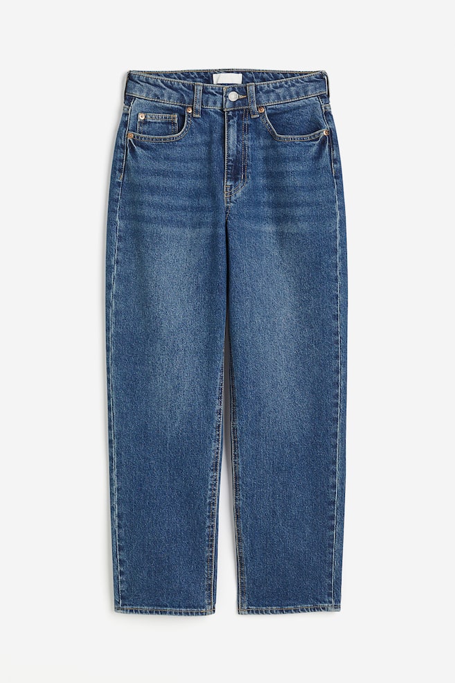Slim Straight High Ankle Jeans - Denimblau/Denimblau/Helles Denimblau - 1