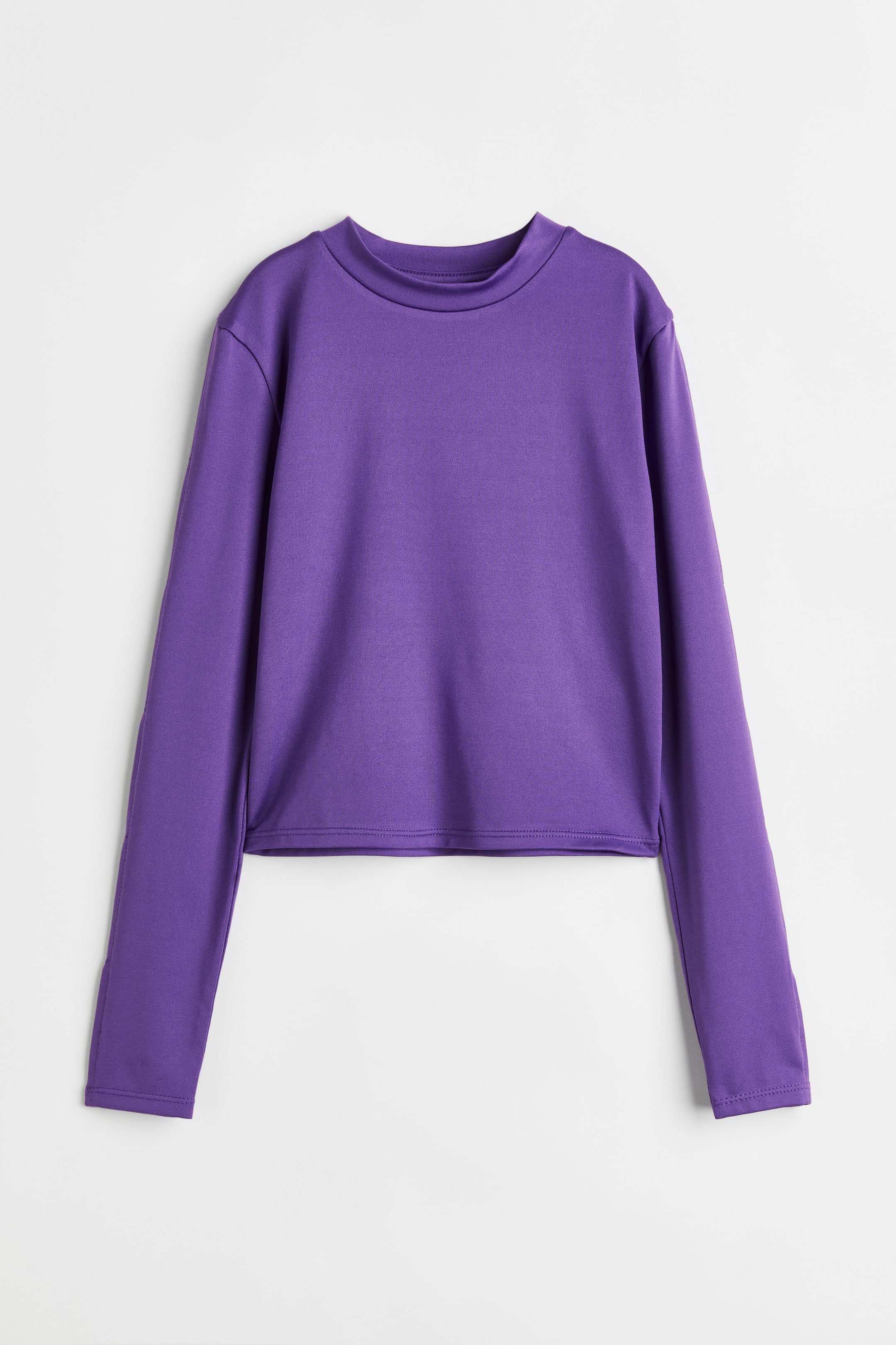 拡大画像を表示: リブコットンジャージー クロップドトップス - パープル - Kids | H&M JP 1