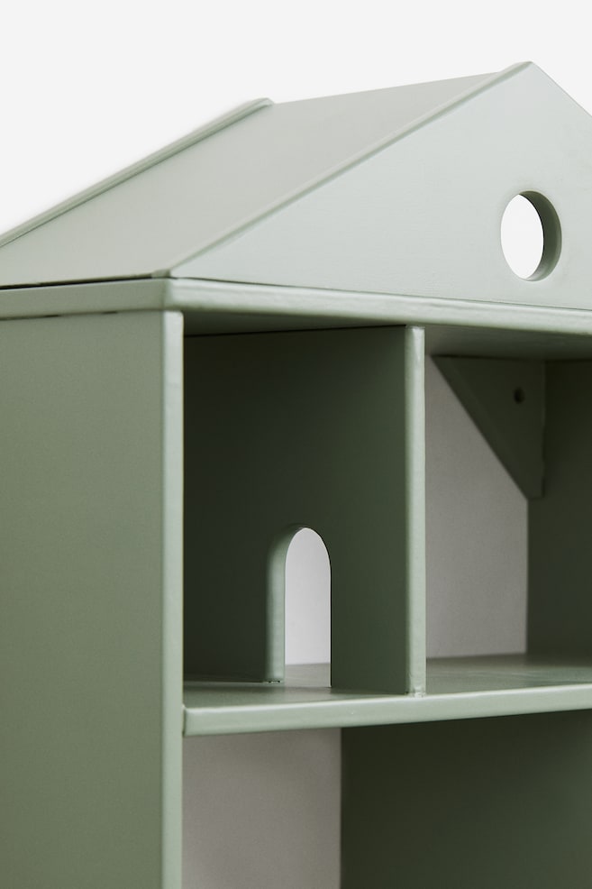 House-shaped wall shelf - Green/White - 3