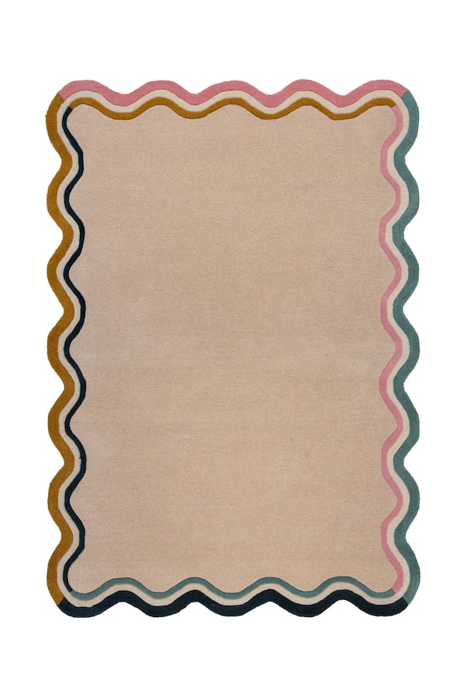 Leo Scallop Wollteppich Mit Bordure - Multi/Natürlich - 1