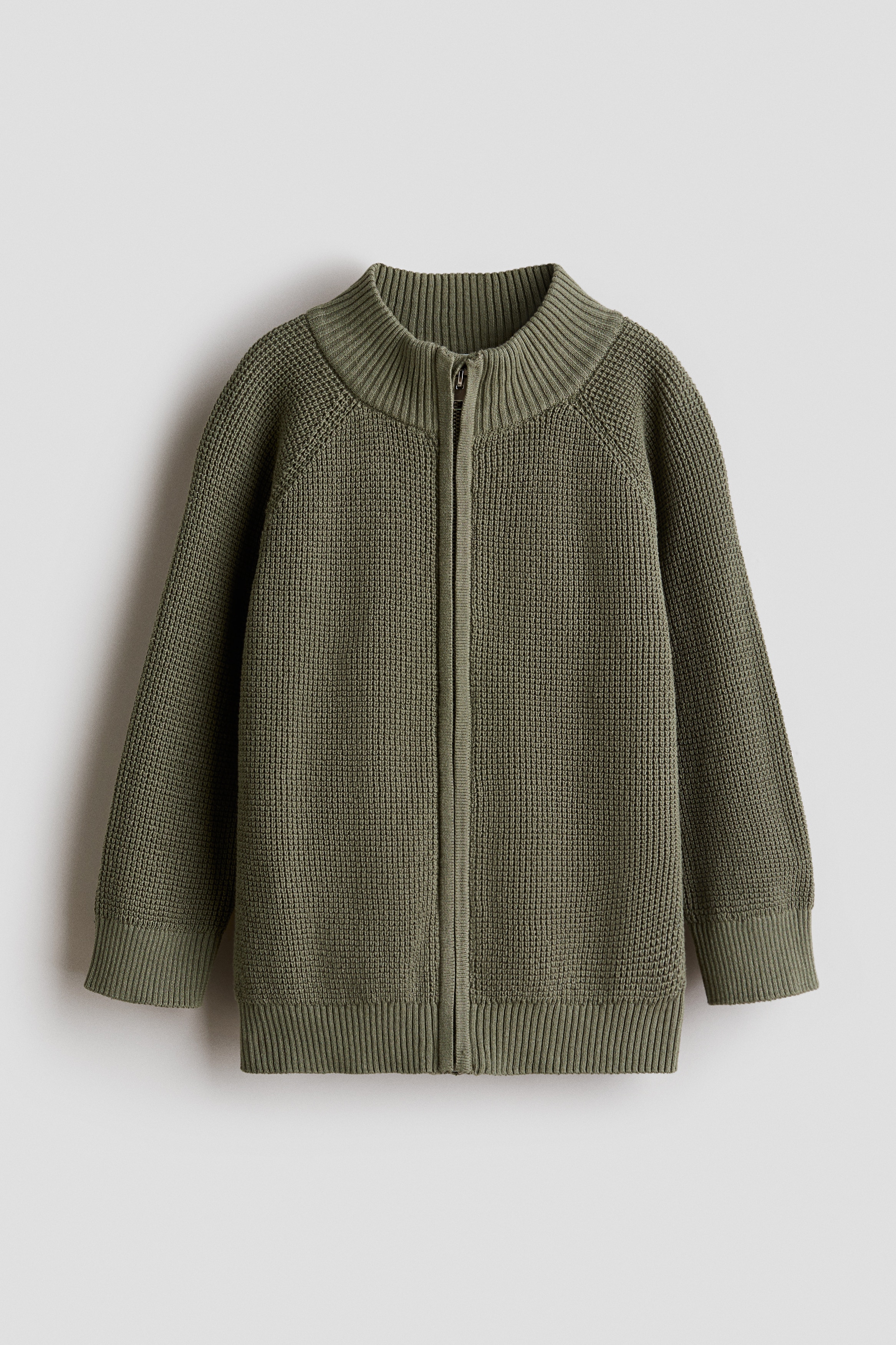 ロンハーマン Zip Knit Cardigan カーキー Khaki green Cotton Cardigan with Zipper for kids | H&M US