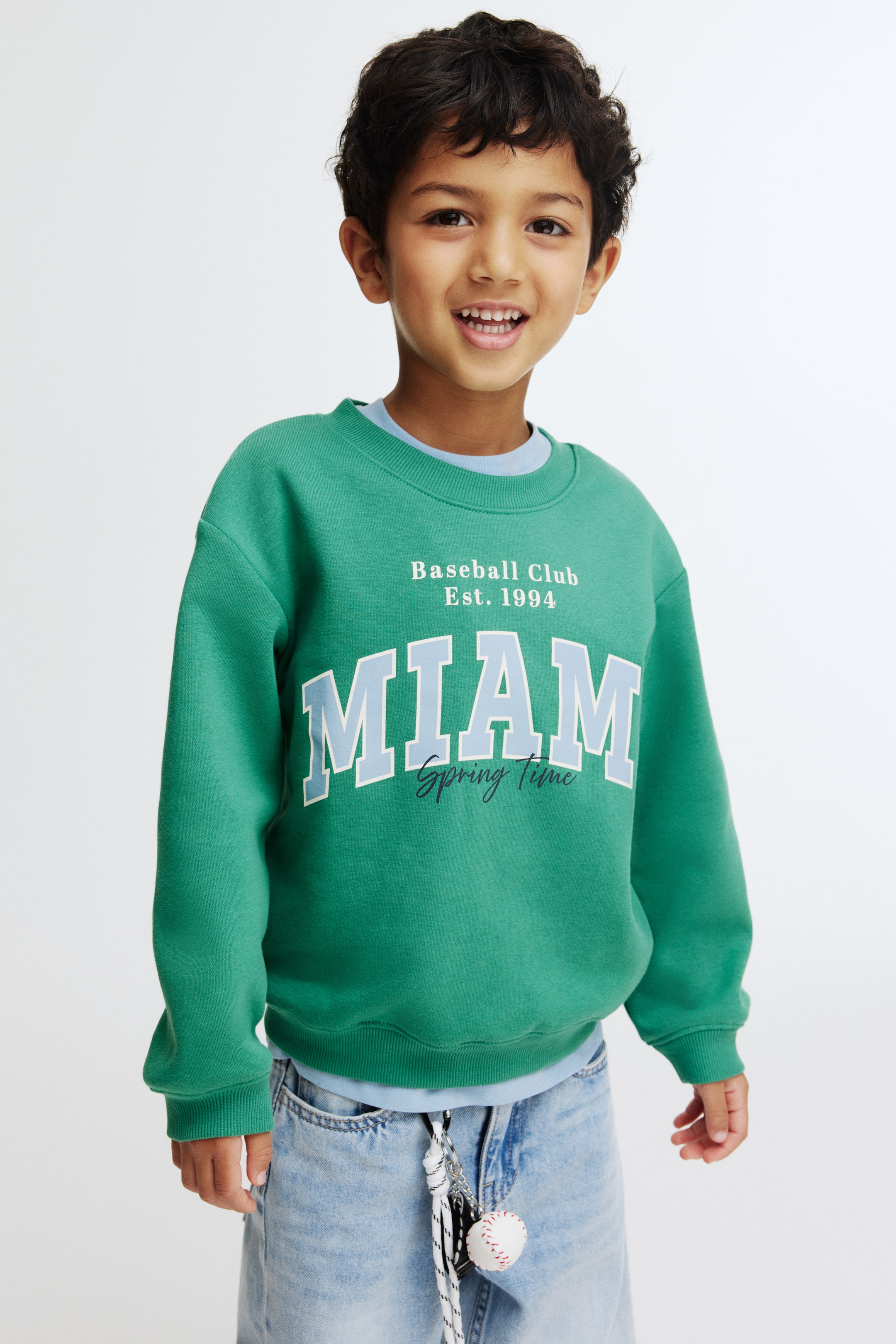 View larger image: Printed sweatshirt - Green/Miami - Kids | H&M IN 1