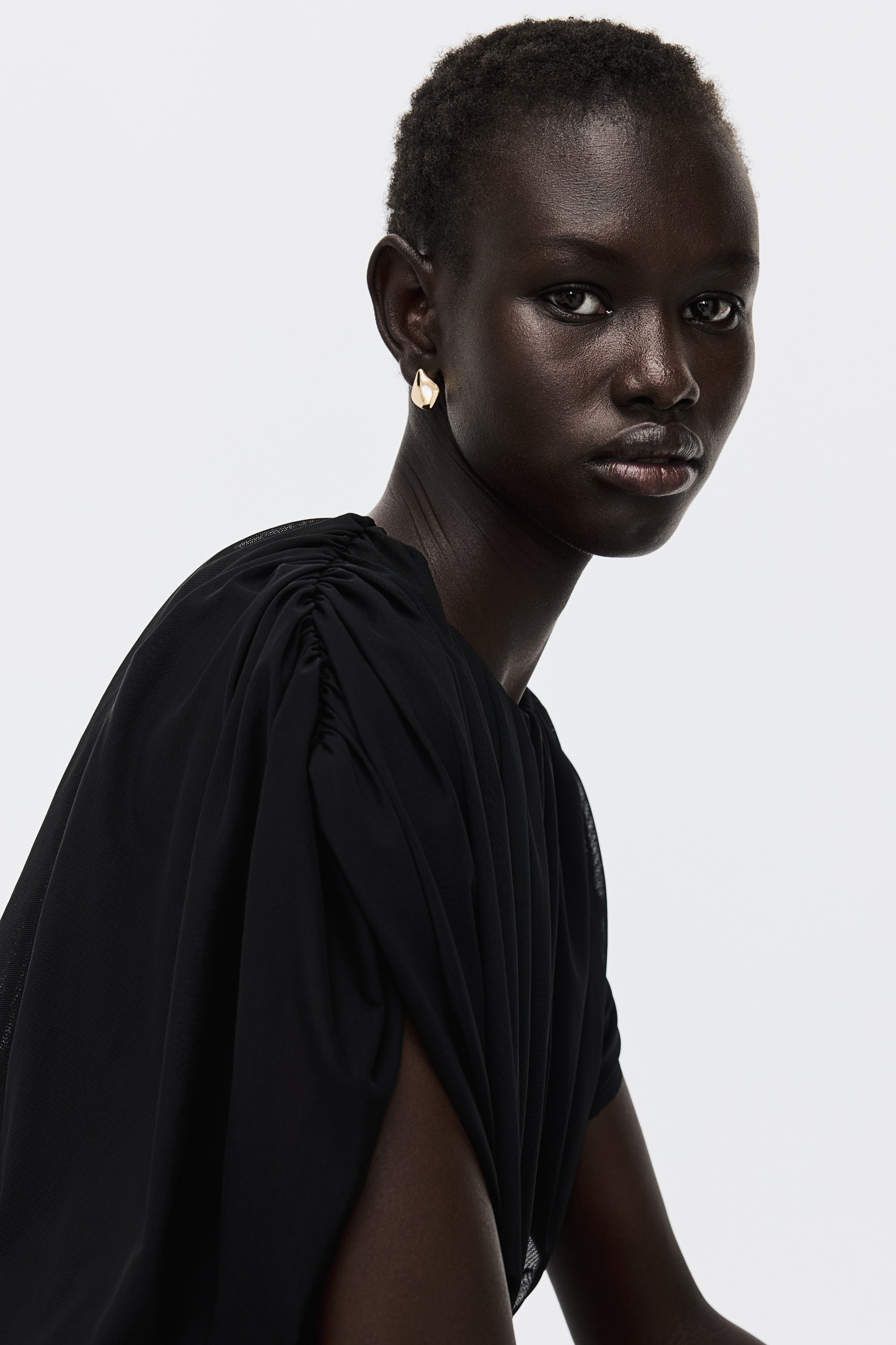 Body string à effet drapé - Noir