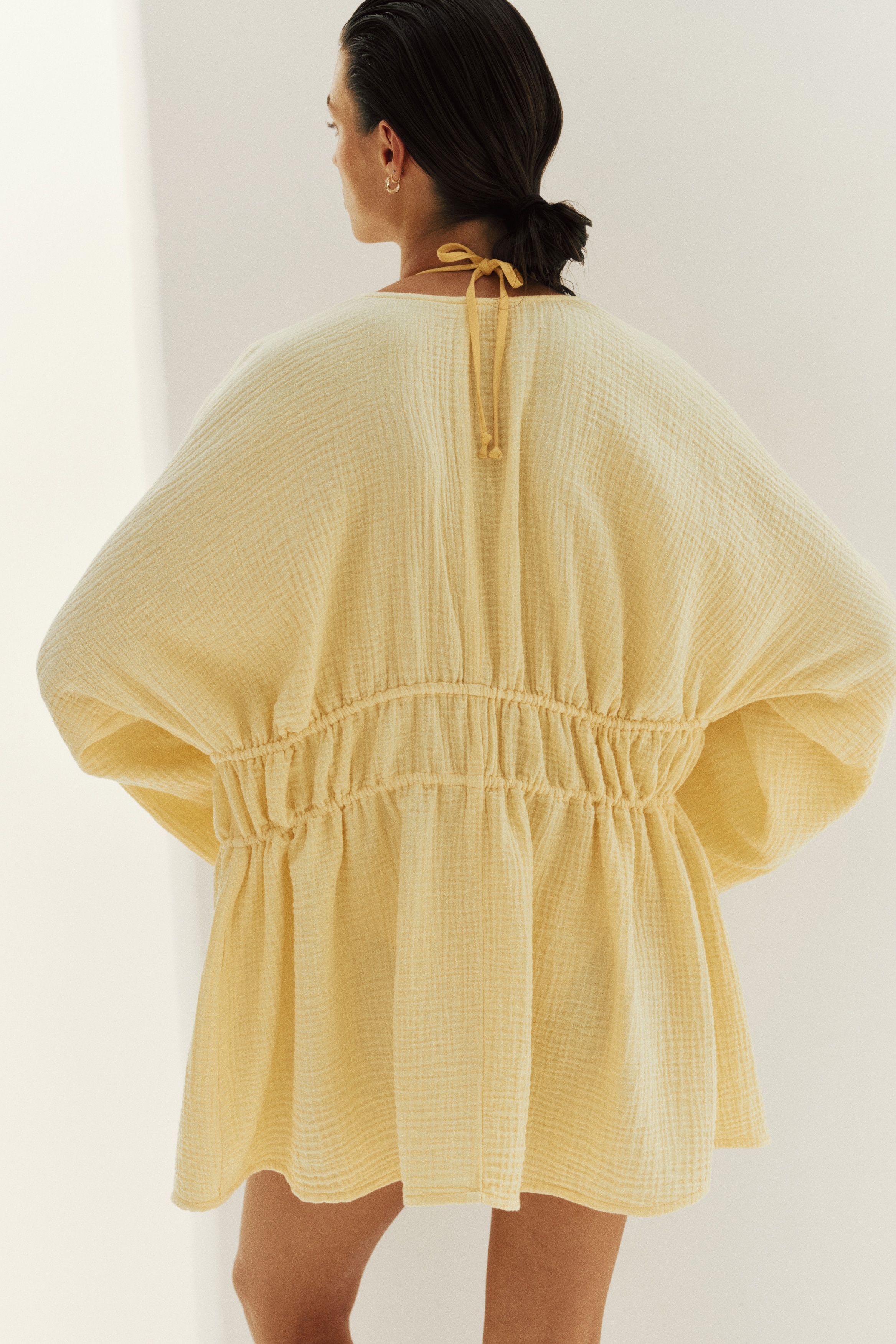 cotton kaftan dress h&m H&amp;M + Embroidered Cotton Kaftan