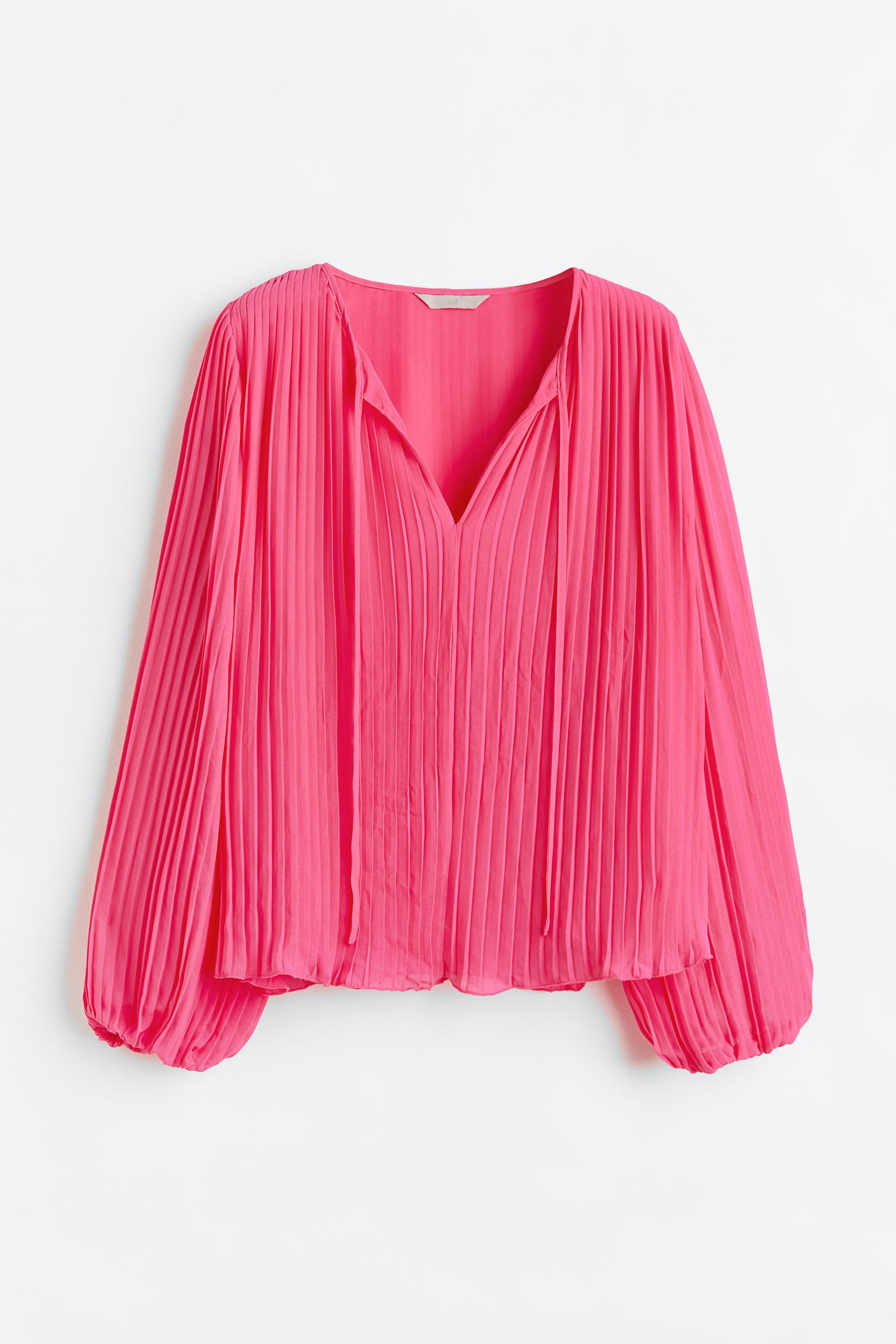 Pleated Blouse - Pink/Light beige - 1