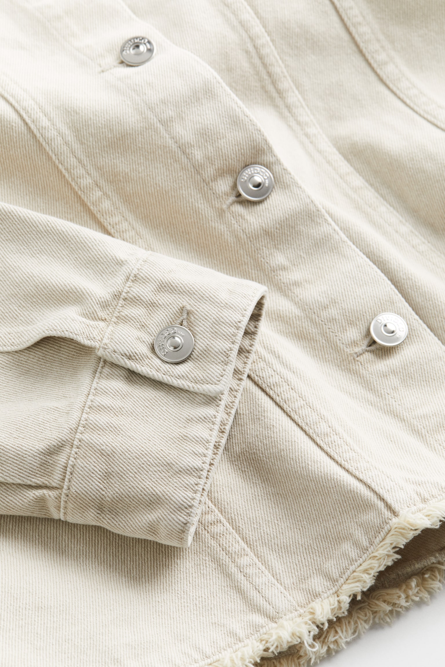 Shoulder-pad denim jacket - Light beige - 5