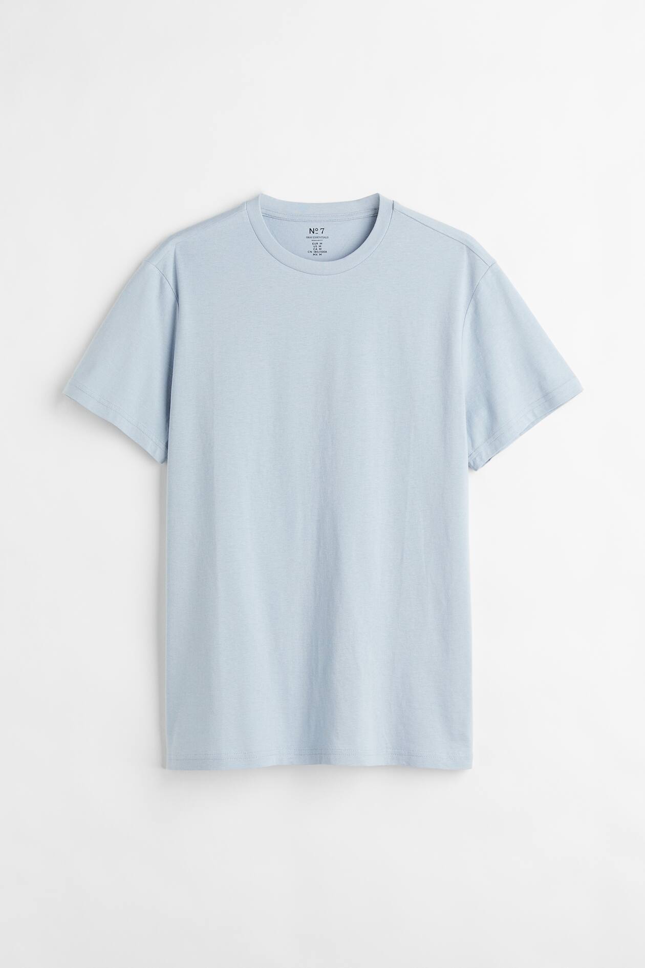 Regular Fit T-shirt - Round Neck - Short sleeve - Light blue - Men | H&M US