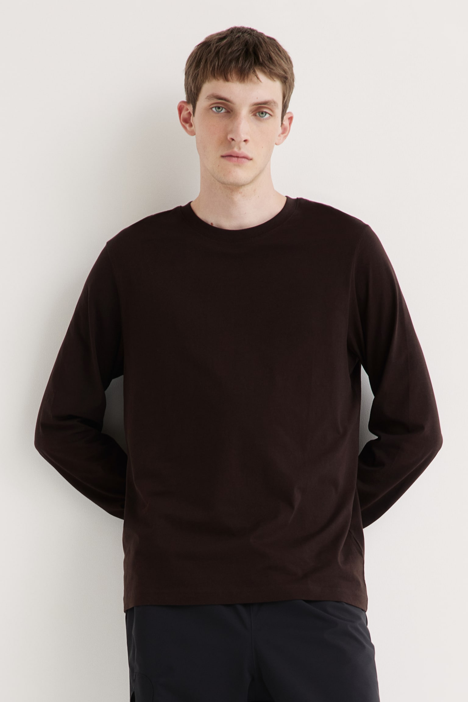 Regular Fit Jersey top - Dark brown/Black/White/Dark greige/Forest green/Navy blue - 5