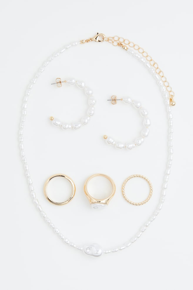 Jewellery set - Gold-coloured/White - 2