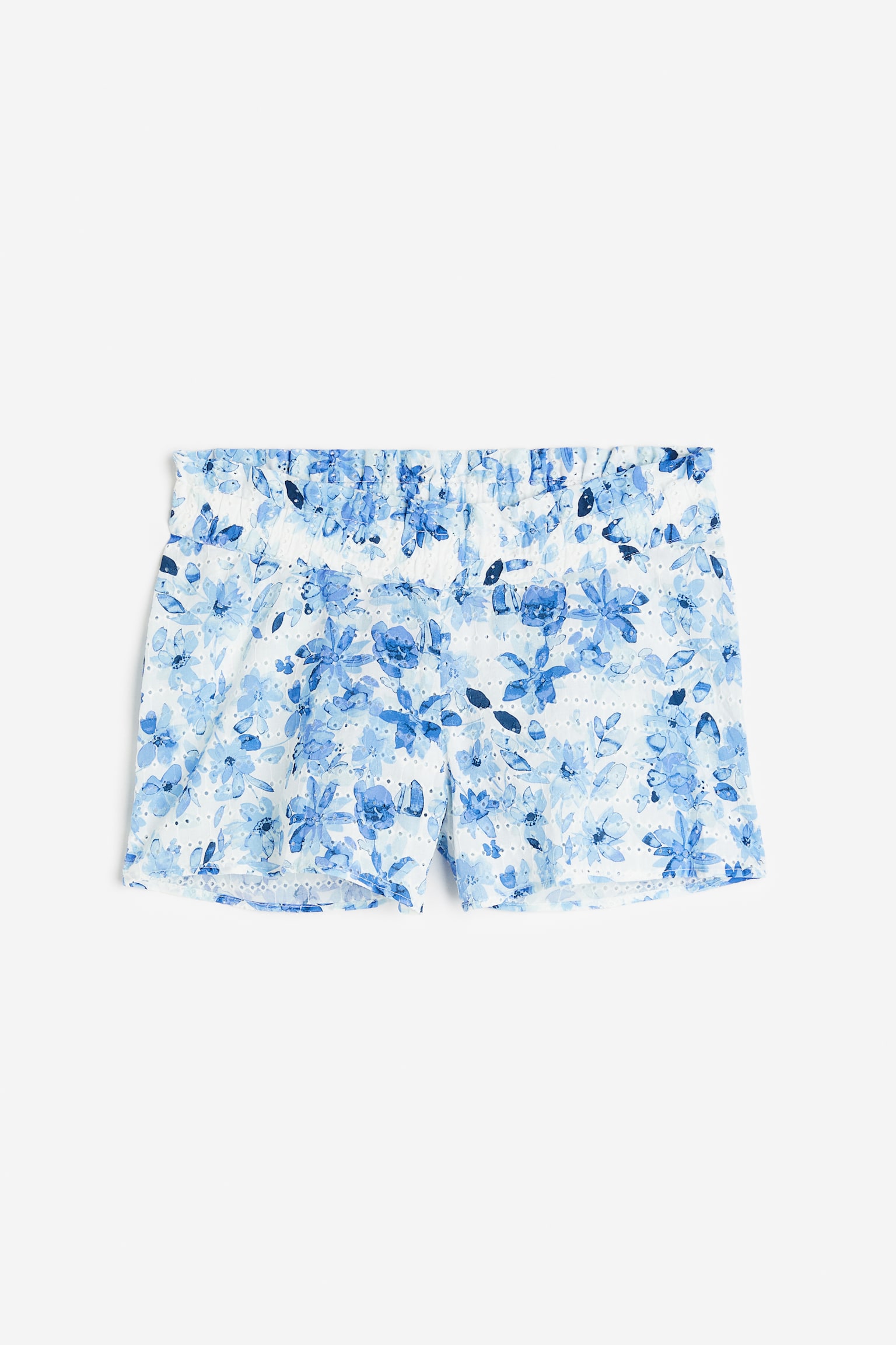 MAMA Broderie anglaise shorts - White/Blue floral - 1