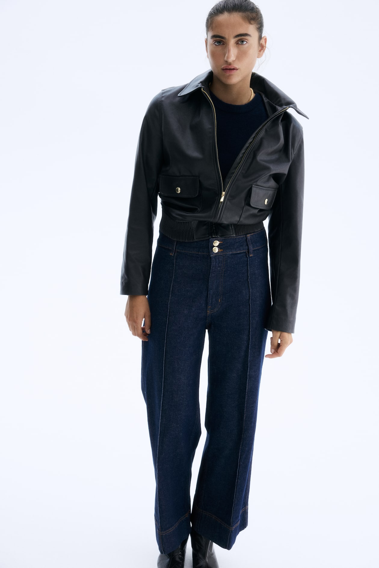 Wide High Ankle Jeans