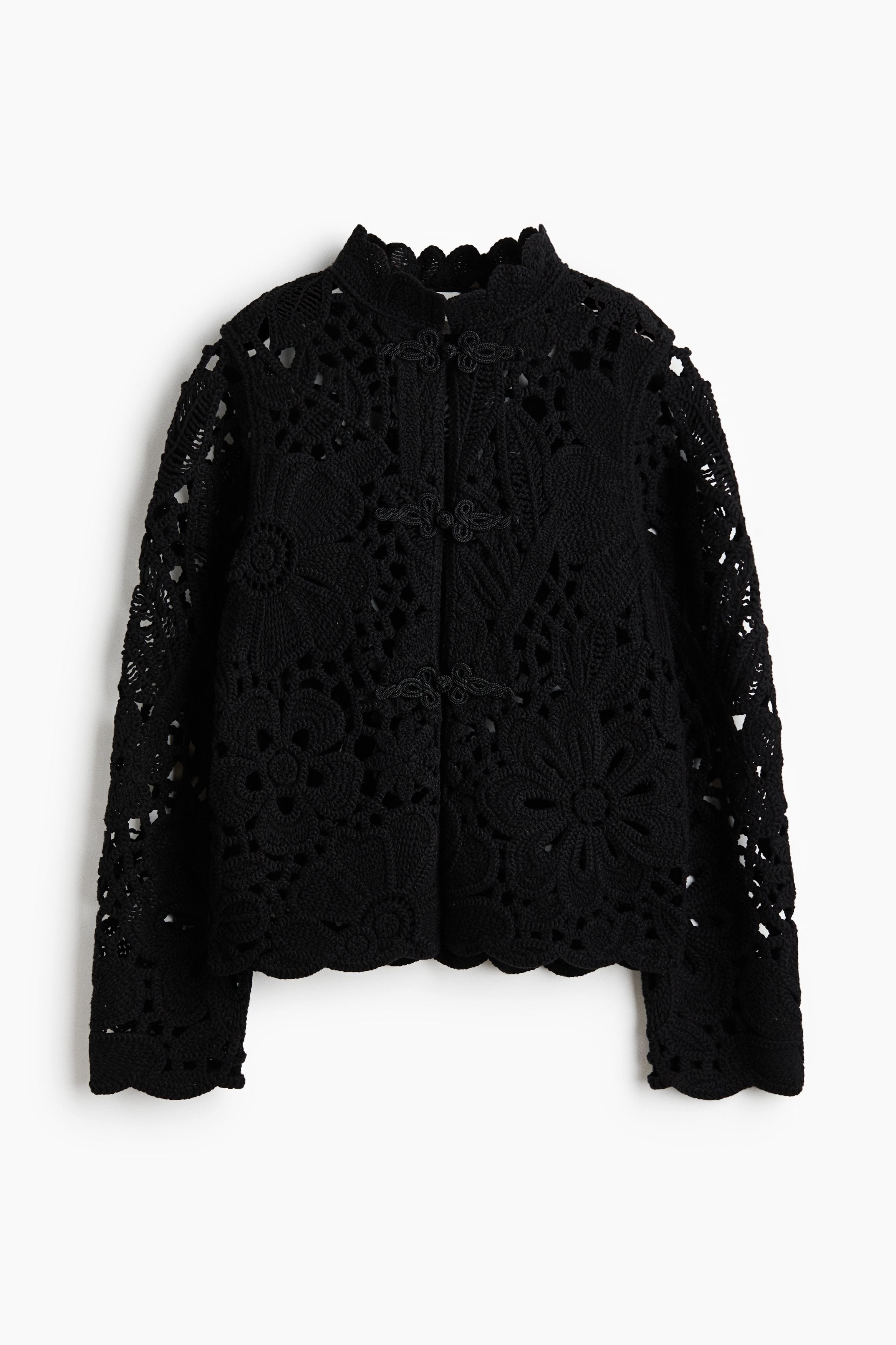 Crochet-look cardigan