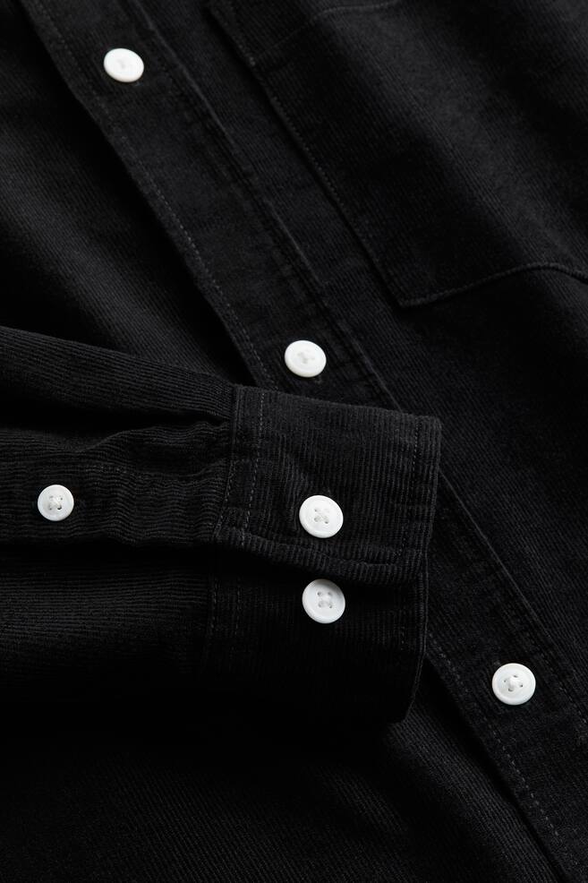 Regular Fit Corduroy shirt - Black/Brown/Turquoise - 7