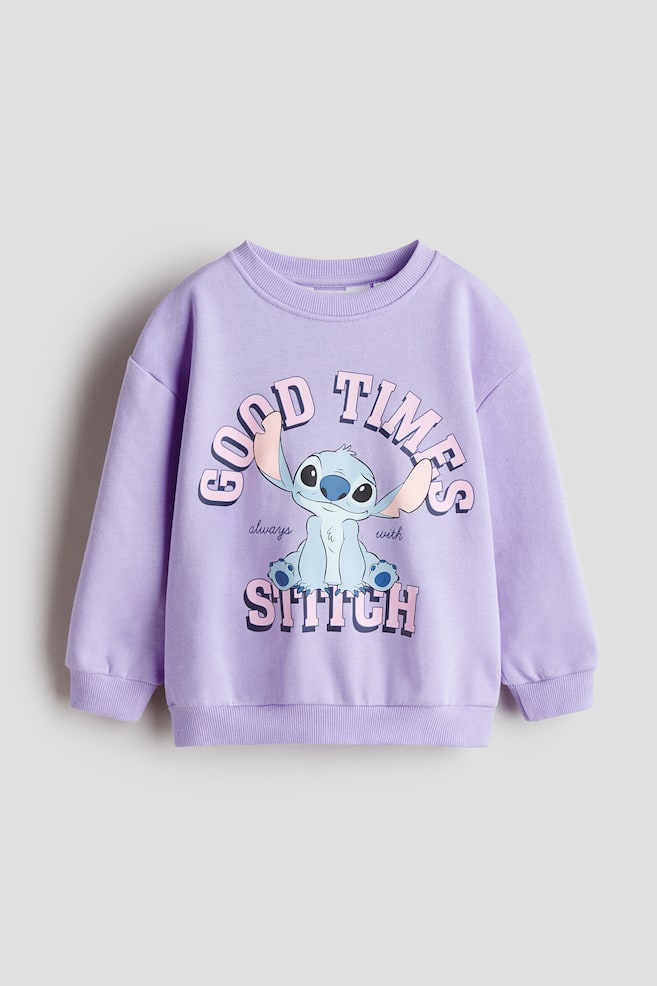 Printed sweatshirt - Purple/Lilo & Stitch/Light grey marl/Lilo & Stitch/Pink/Lilo & Stitch/Light blue/Lilo & Stitch/Light purple/Pink/Light beige/Lilo & Stitch/Turquoise/Gabby's Dollhouse/Light beige/Bambi/Light blue/Cinnamoroll/Light pink/Squishmallows/White/Hello Kitty/Pink/Tweety/Light blue/Frozen/Pink/Hello Kitty/Cream/Hello Kitty/Cream/Hello Kitty/Yellow/Hello Kitty/Pink/Peppa Pig/White/Peppa Pig - 1