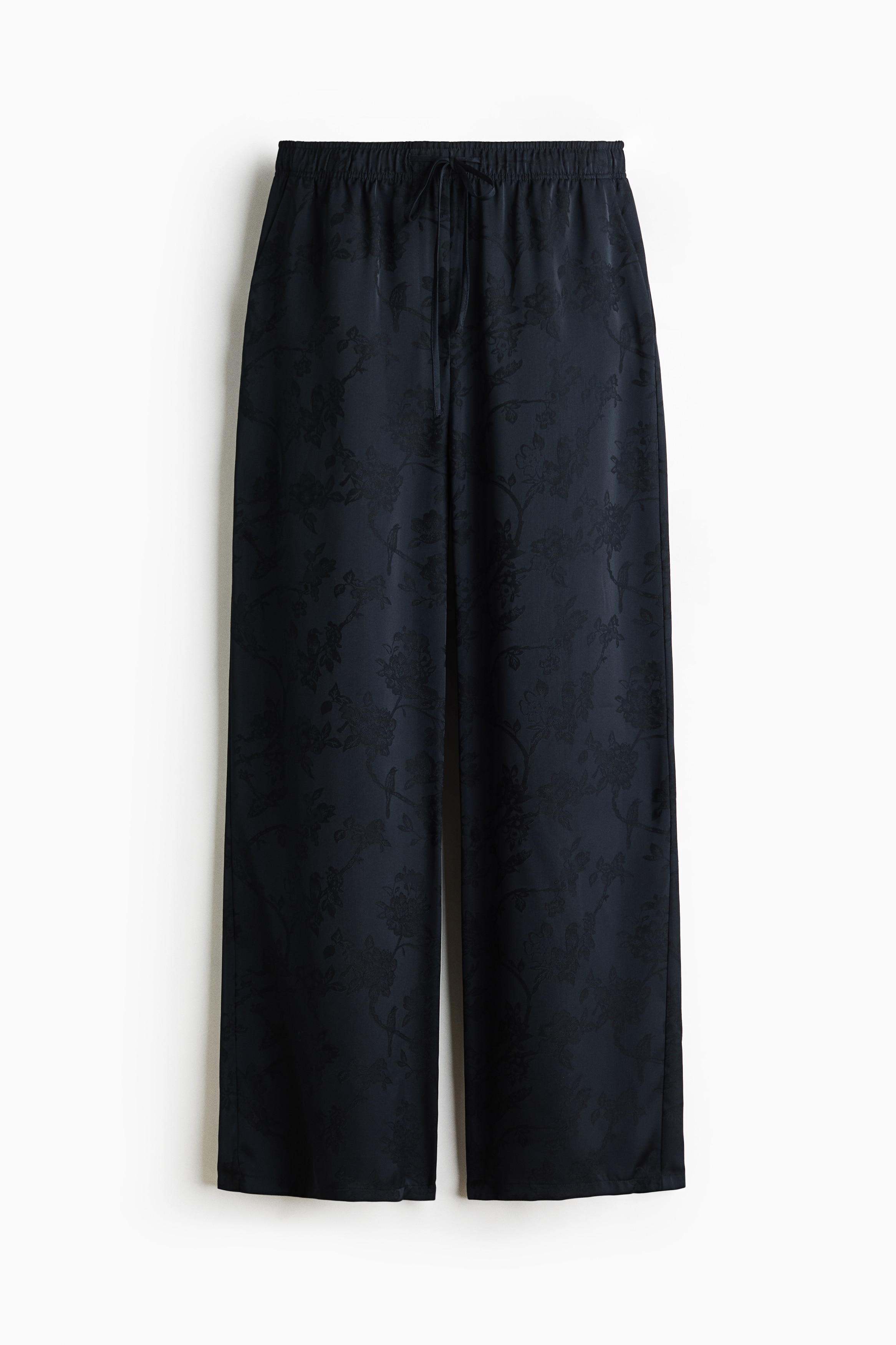 Jacquard-weave trousers - Navy blue