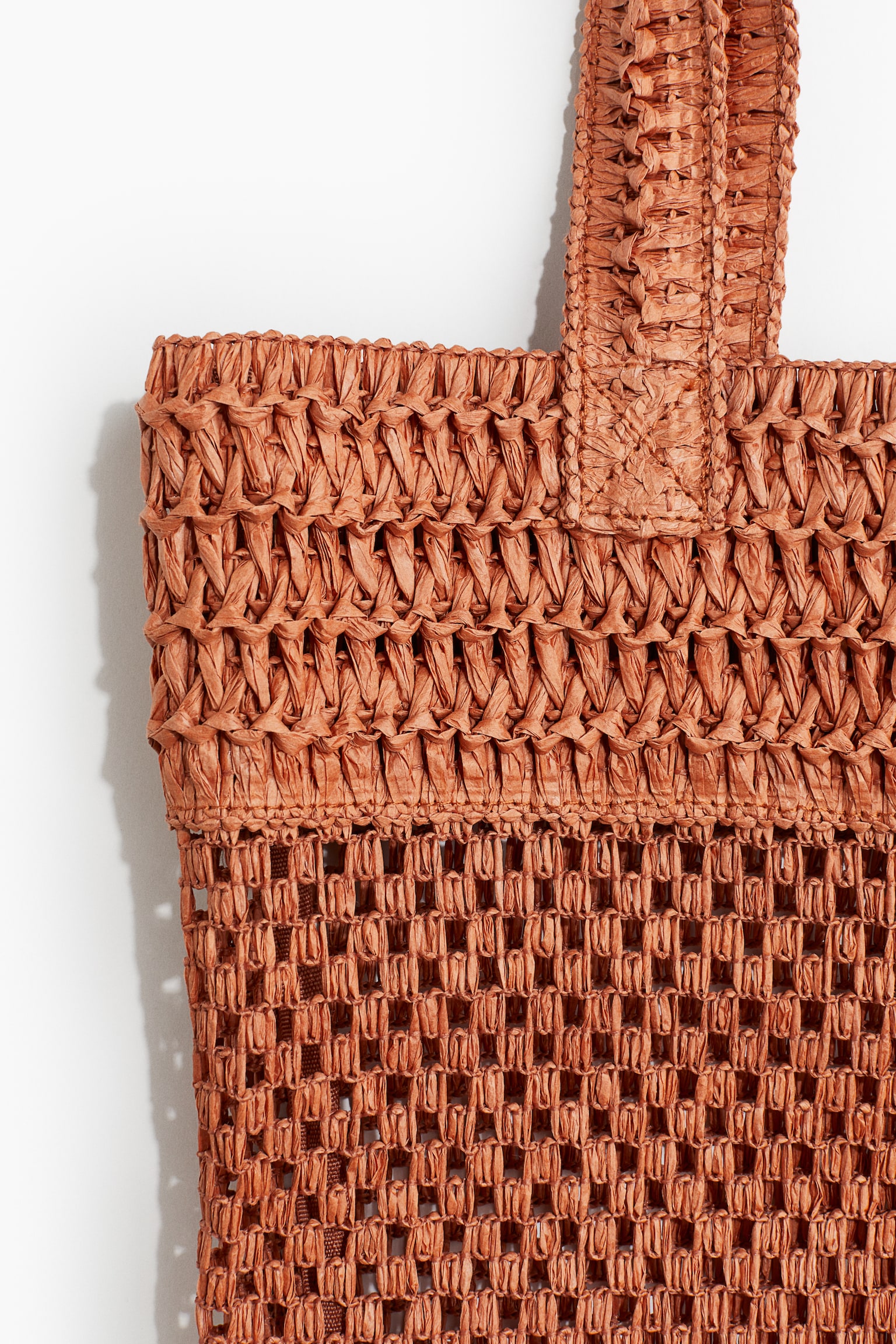 Straw Shopper - Orange/Beige - 2