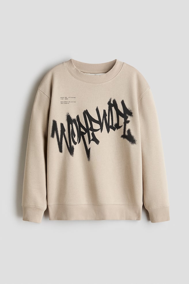 Motif-Detail Brushed-Inside Sweatshirt - Light beige/Worldwide/Gray melange/NYC/Bright blue/NY Athletics/Khaki green/Upstate/Cream/NYC - 1