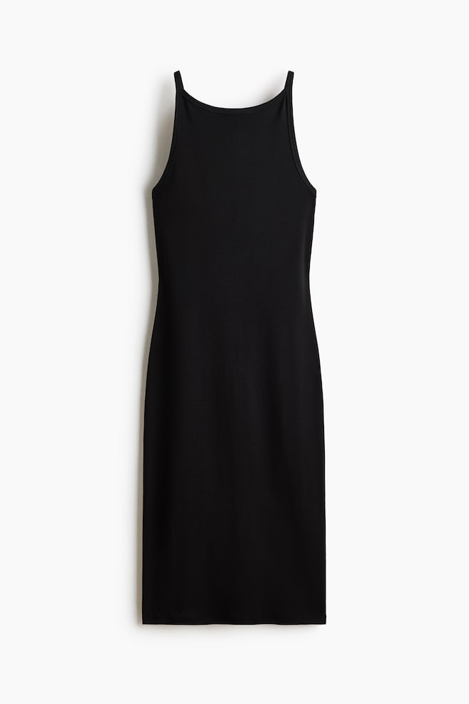 Robe moulante en coton - Noir/Crème/rayé/Bleu - 1