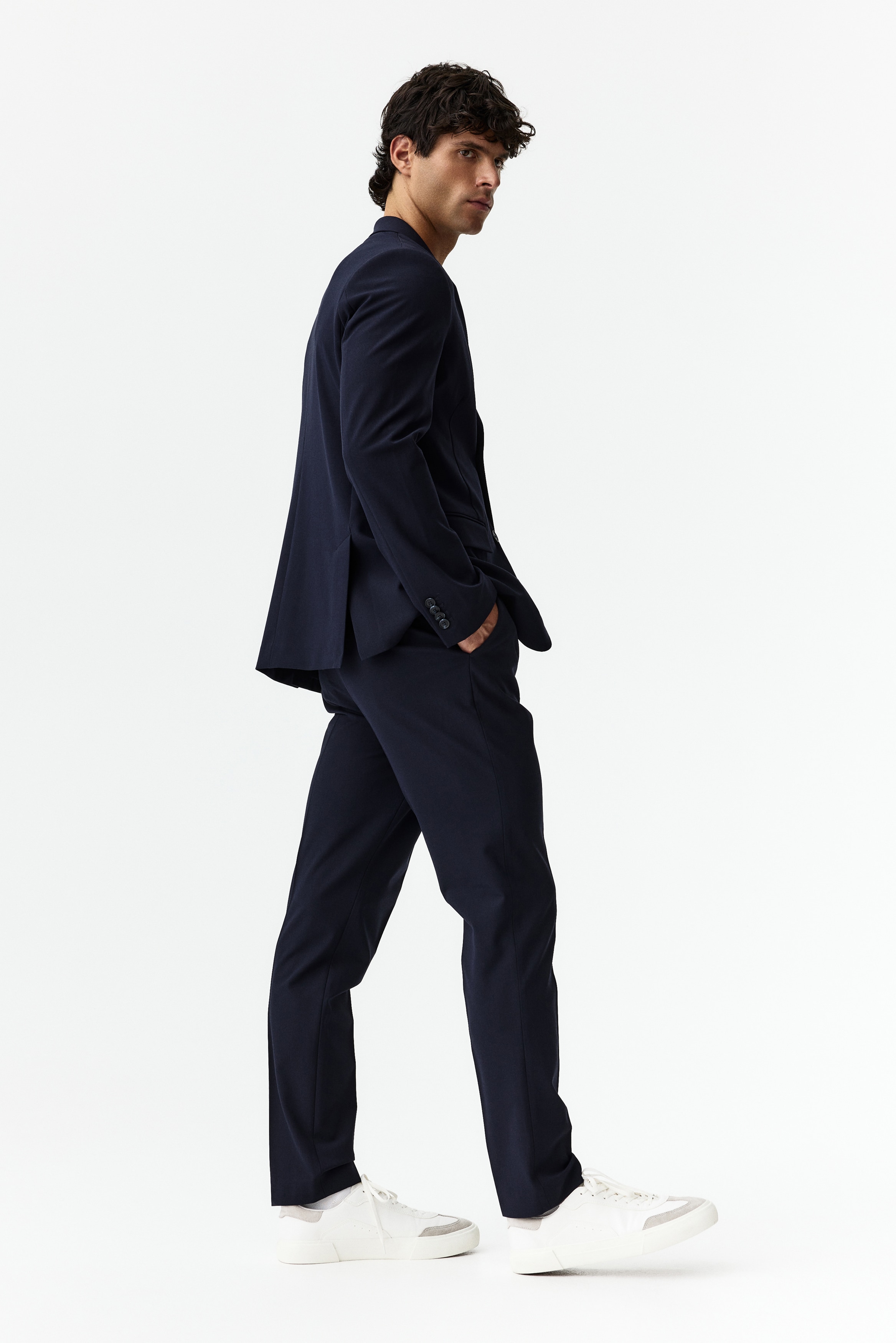 Homme - Pantalon chic regular Wrinkle-resistant Bleu marine - Size: 54  - H&M