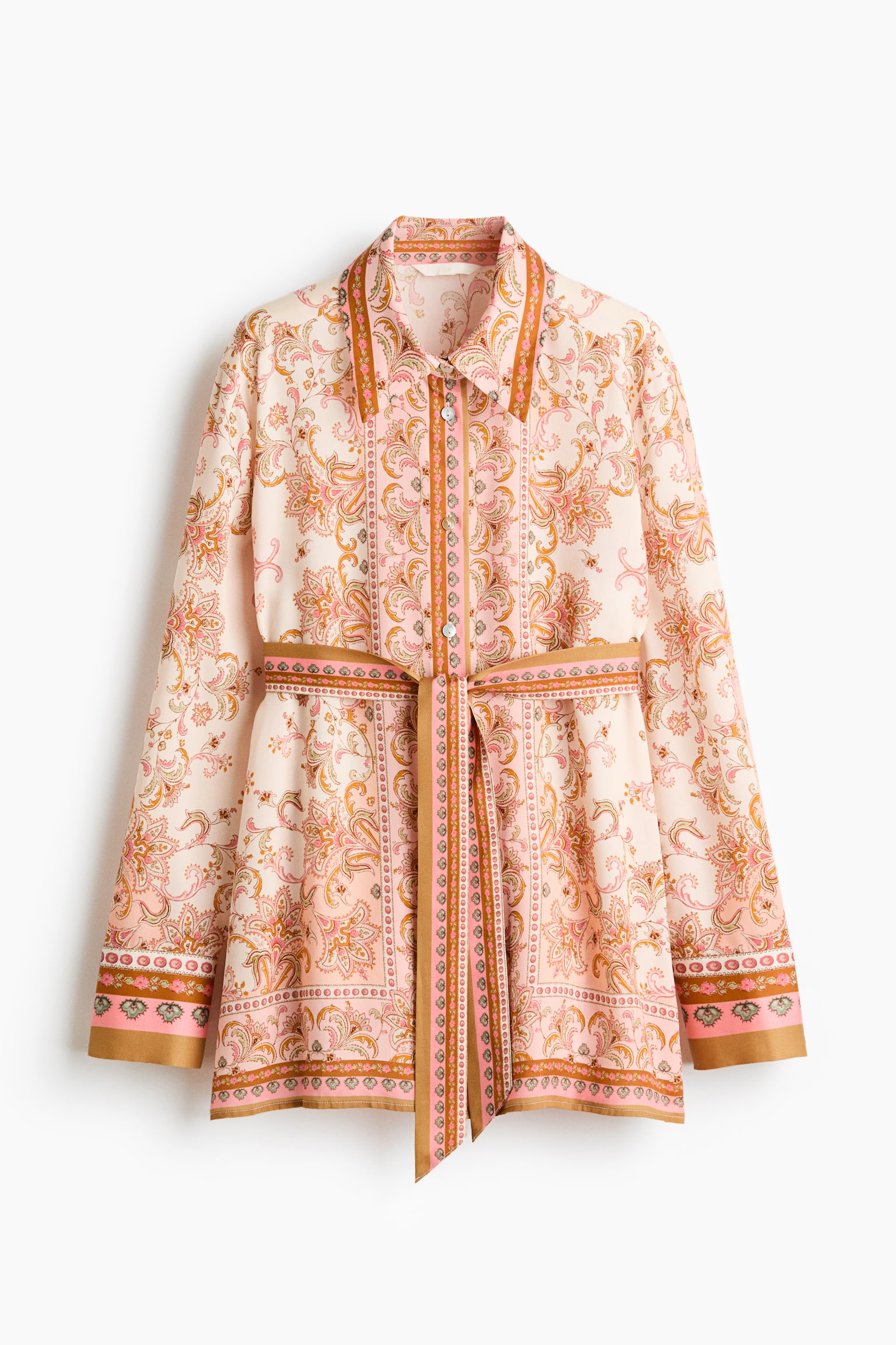 Printed Lyocell Shirt - Light beige/paisley - 6