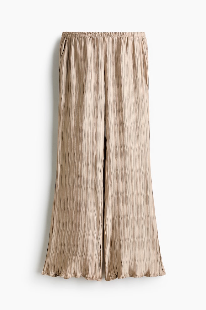 Crinkled trousers - Beige/Khaki green/Dark red - 1