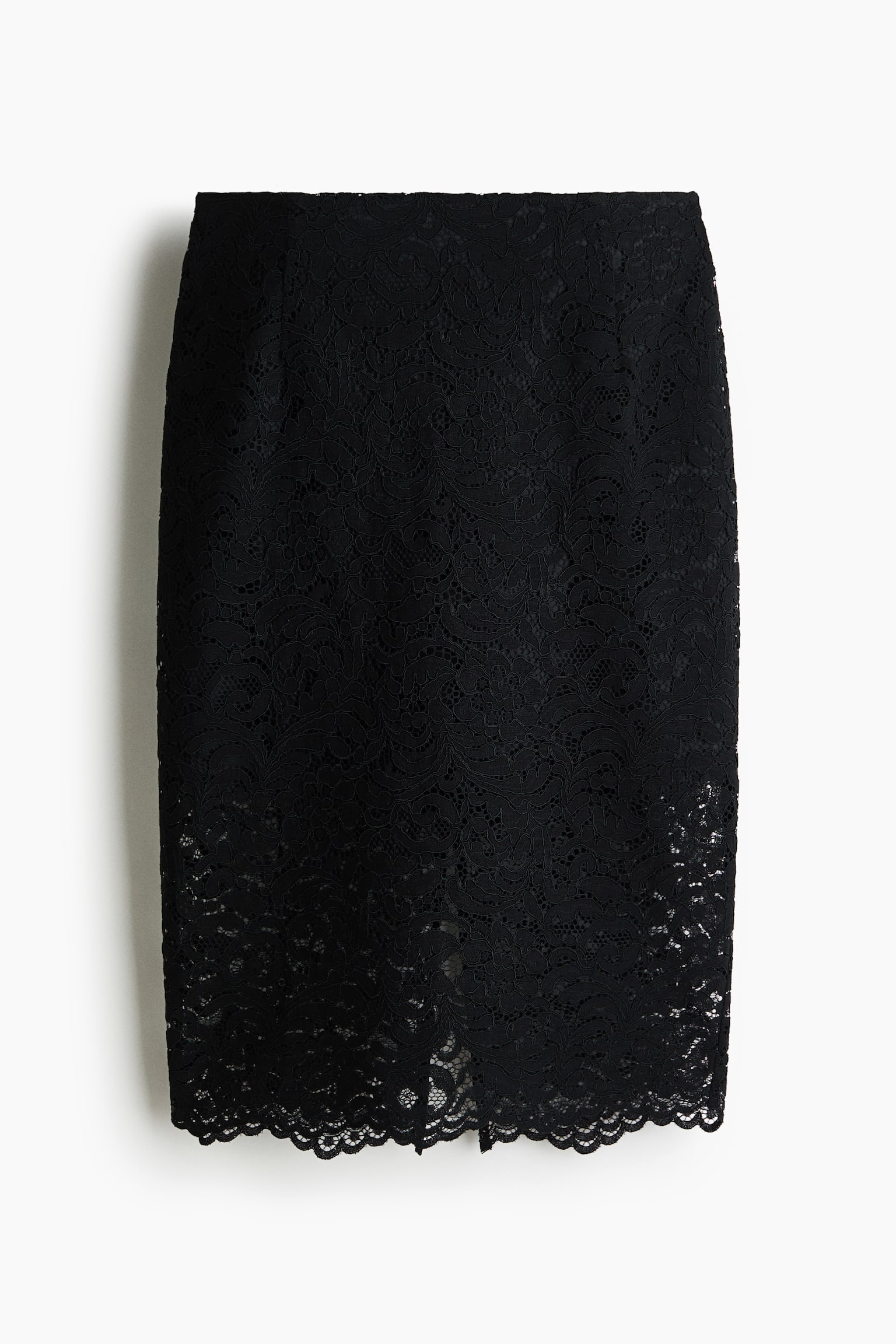 Lace pencil skirt - Black - 2