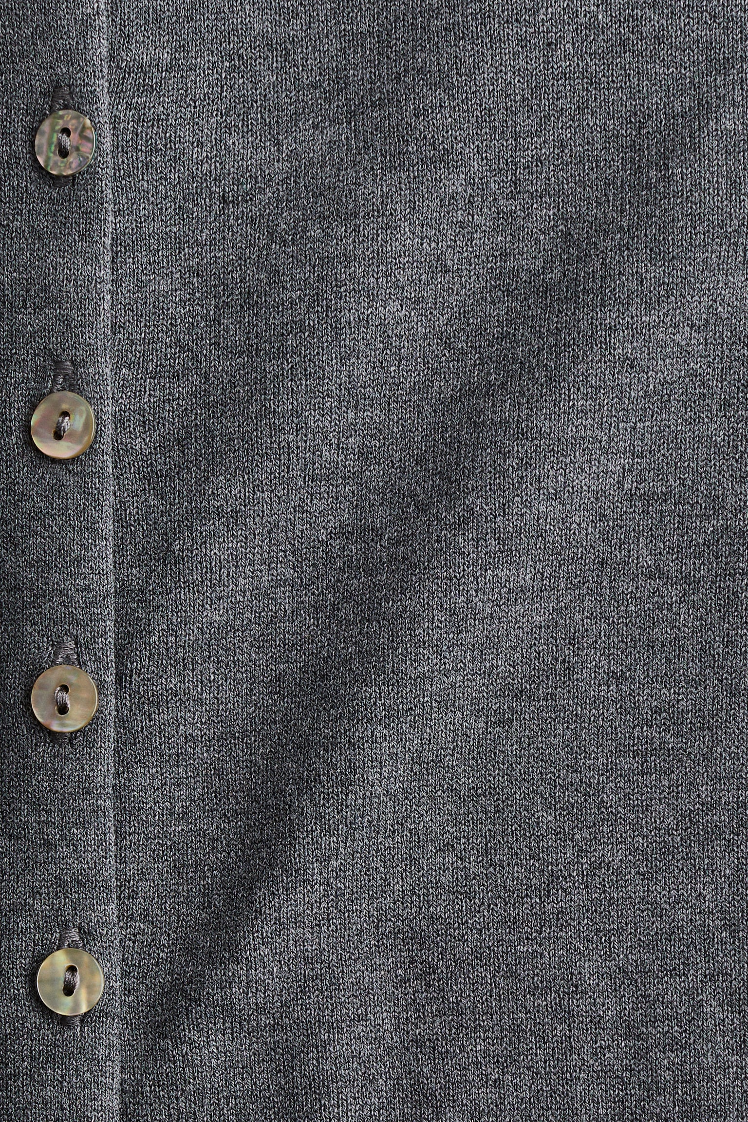 비스코스 블렌드 터틀넥 가디건 - 그레이 멜란지/라이트 블루 - 6