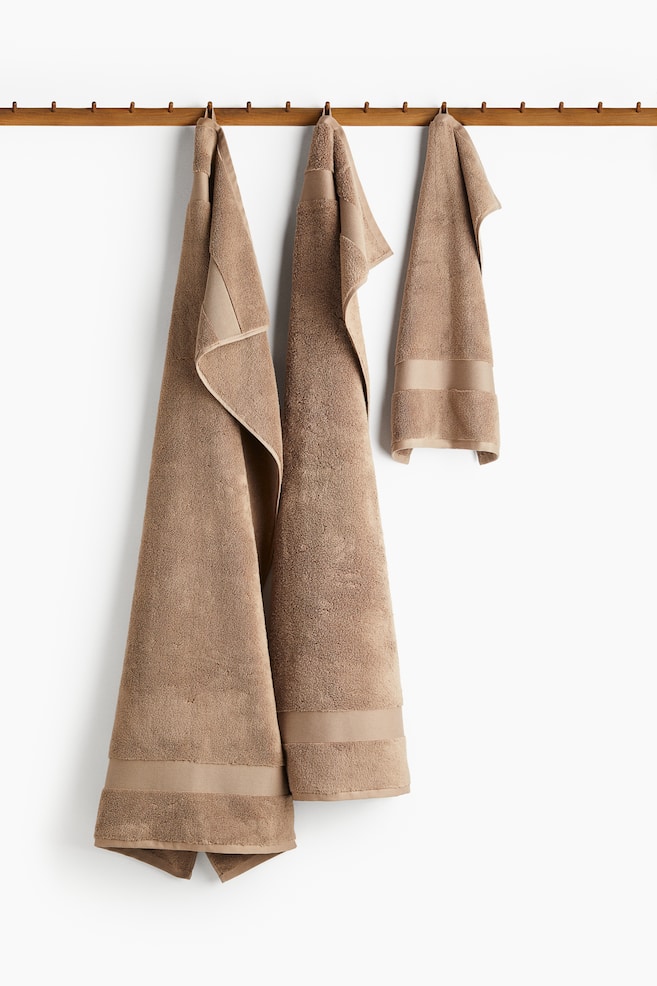 Soft terry bath sheet - Dusty brown - 1