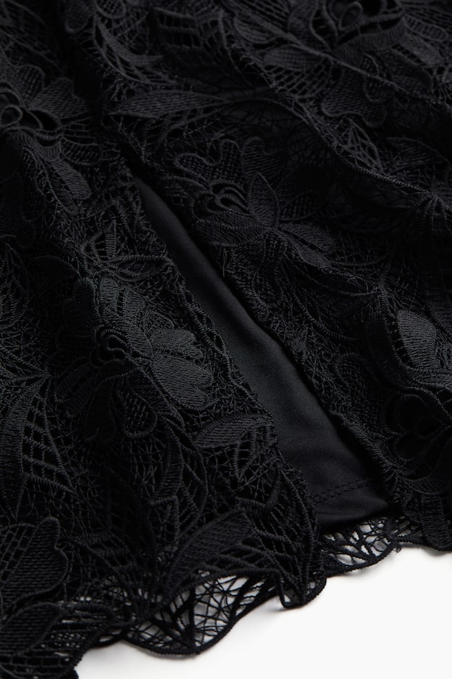 Robe bandeau en dentelle - Noir - 3