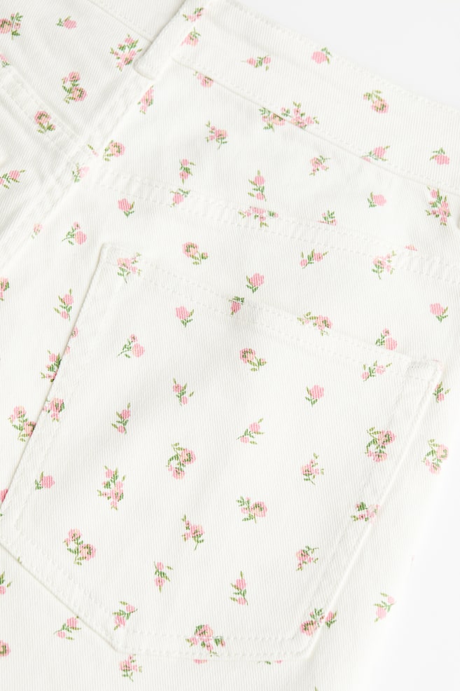 High-waisted twill shorts - Cream/Floral/Greige/Dark greige/Light pink - 6